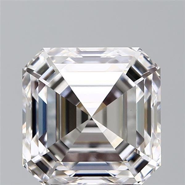 2.74-carat asscher diamond with E color, null cut, and VS1 clarity.
