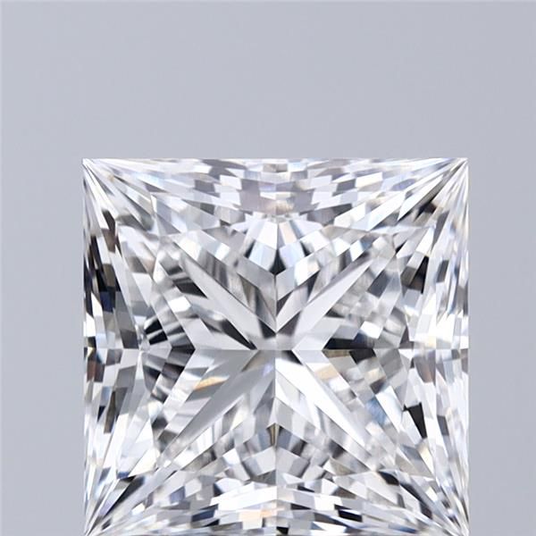 2.02-carat princess diamond with E color, null cut, and VS1 clarity.