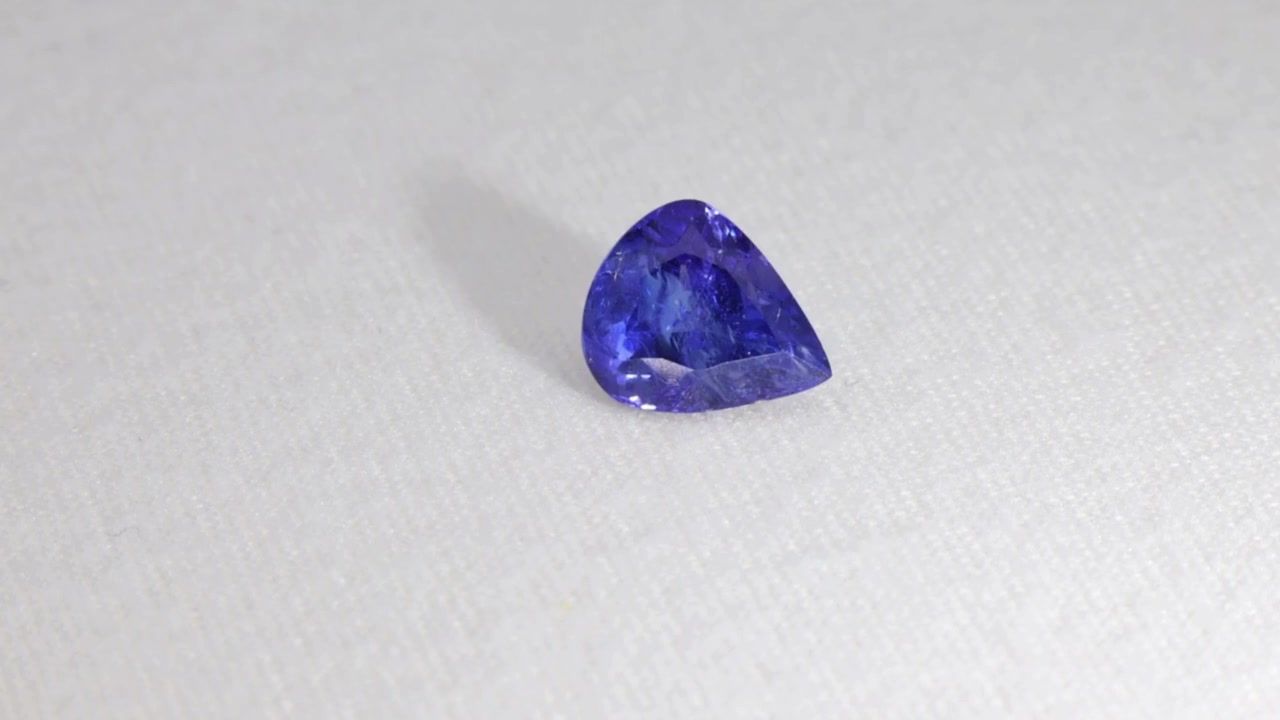 Tanzanit 2,53 ct, niebieski, szlif gruszka