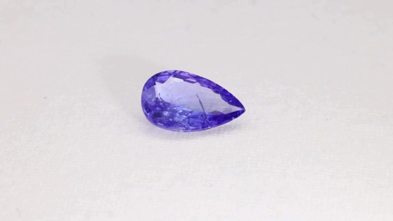 Tanzanit 2,90 ct, fioletowy, szlif gruszka