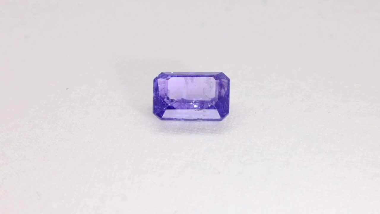 Tanzanit 4,16 ct, fioletowy, szlif szmaragdowy