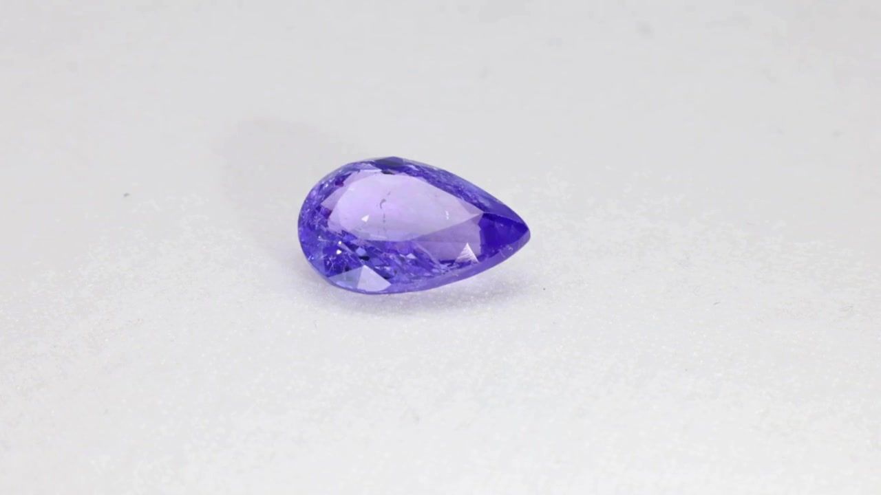 Tanzanit 4,31 ct, niebieski, szlif gruszka