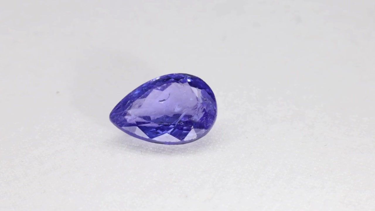 Tanzanit 5,26 ct, fioletowy, szlif gruszka