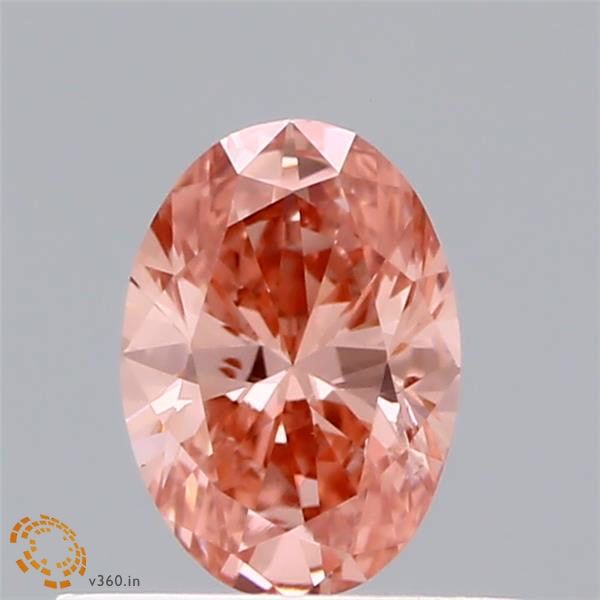 0.49 CT Fancy Vivid Orangey Pink OVAL