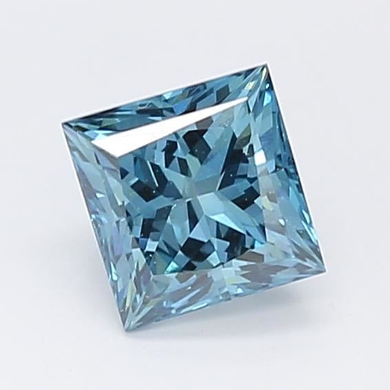 0.89 CT Fancy Deep Greenish Blue PRINCESS