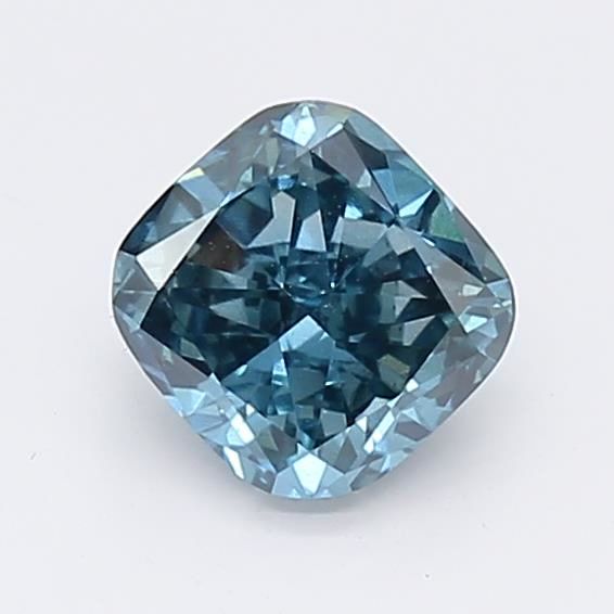 0.8 CT Fancy Deep Greenish Blue CUSHION MODIFIED