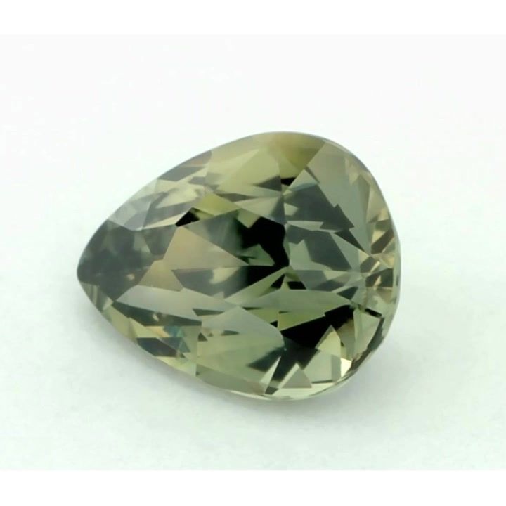 Szafir 1,40 ct, zielony, szlif gruszka
