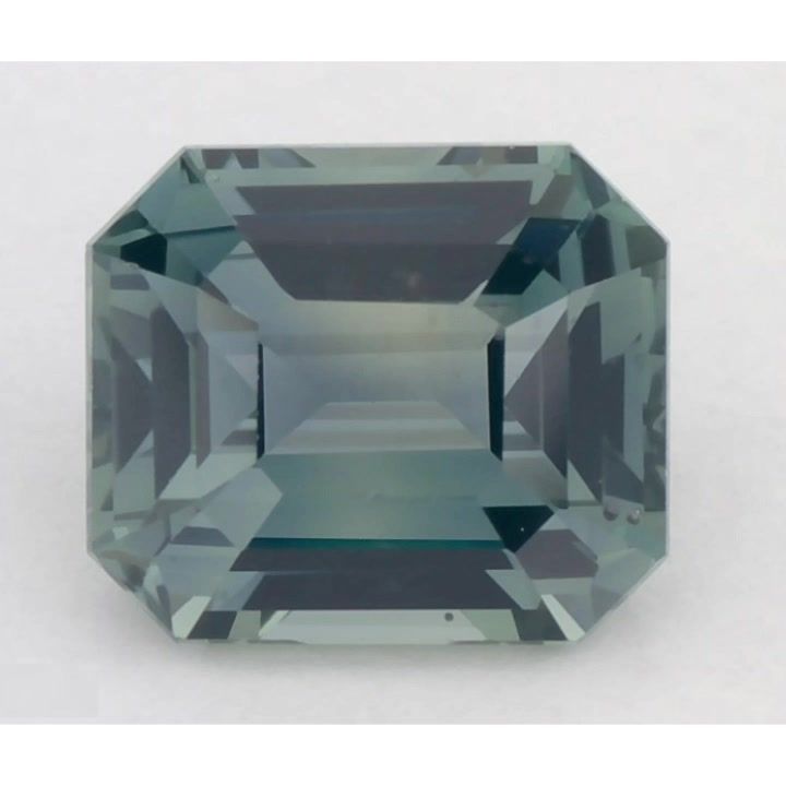 Szafir 1,08 ct, zielony, szlif szmaragdowy