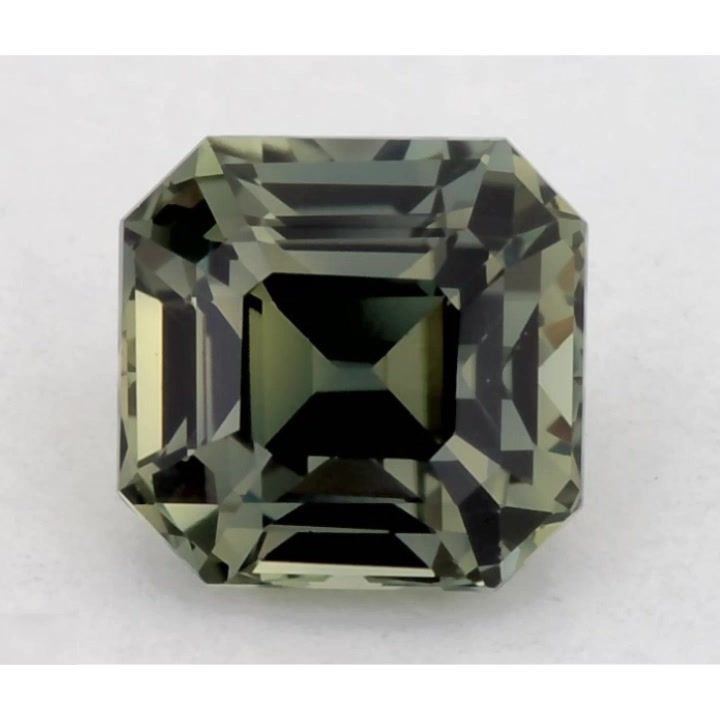 Szafir 1,01 ct, zielony, szlif szmaragdowy