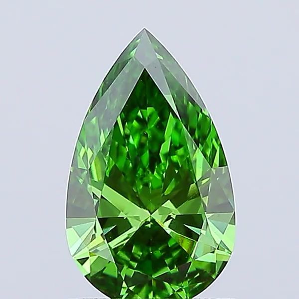 1.0 CT Fancy Vivid Green PEAR