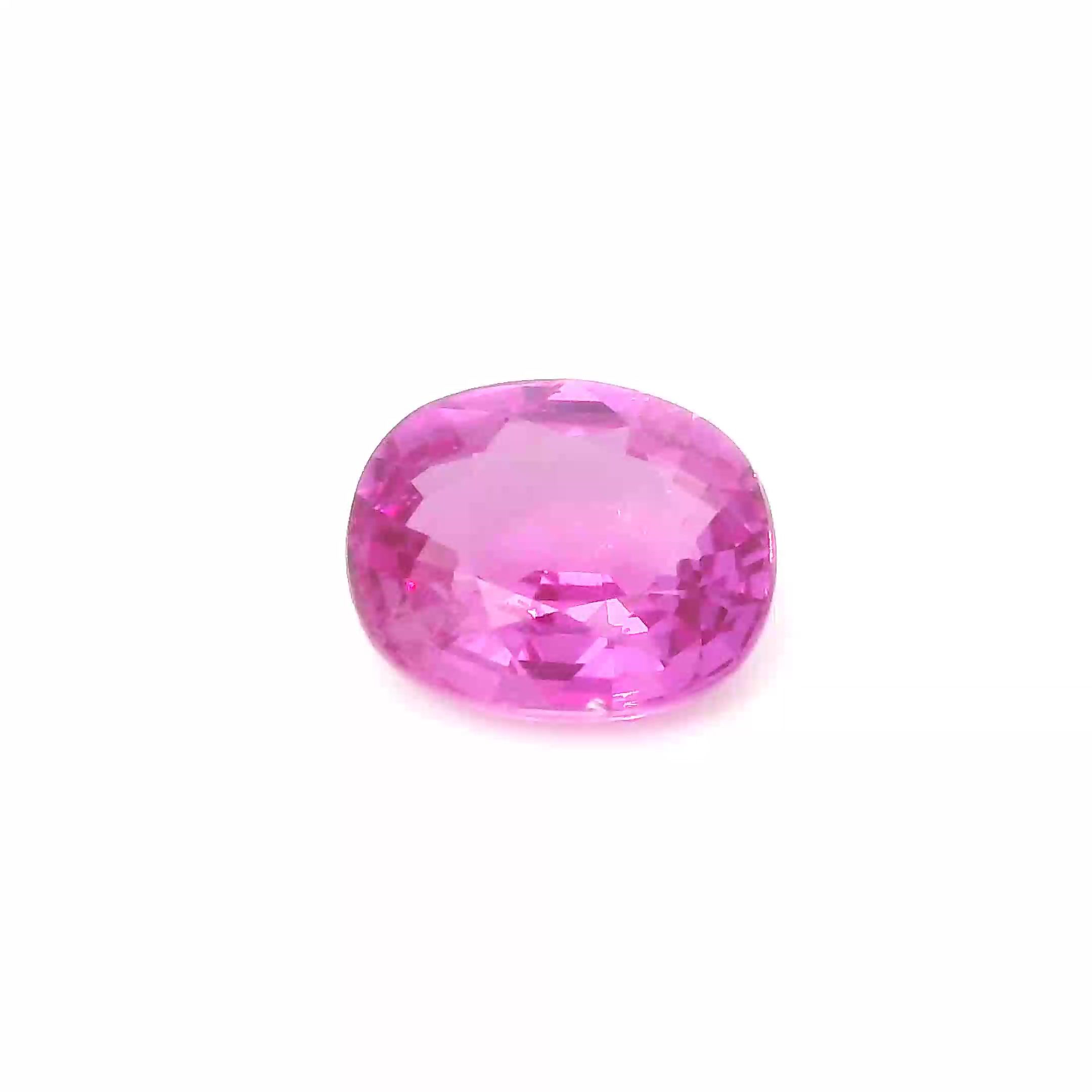 Szafir 1,97 ct, różowy, szlif cushion