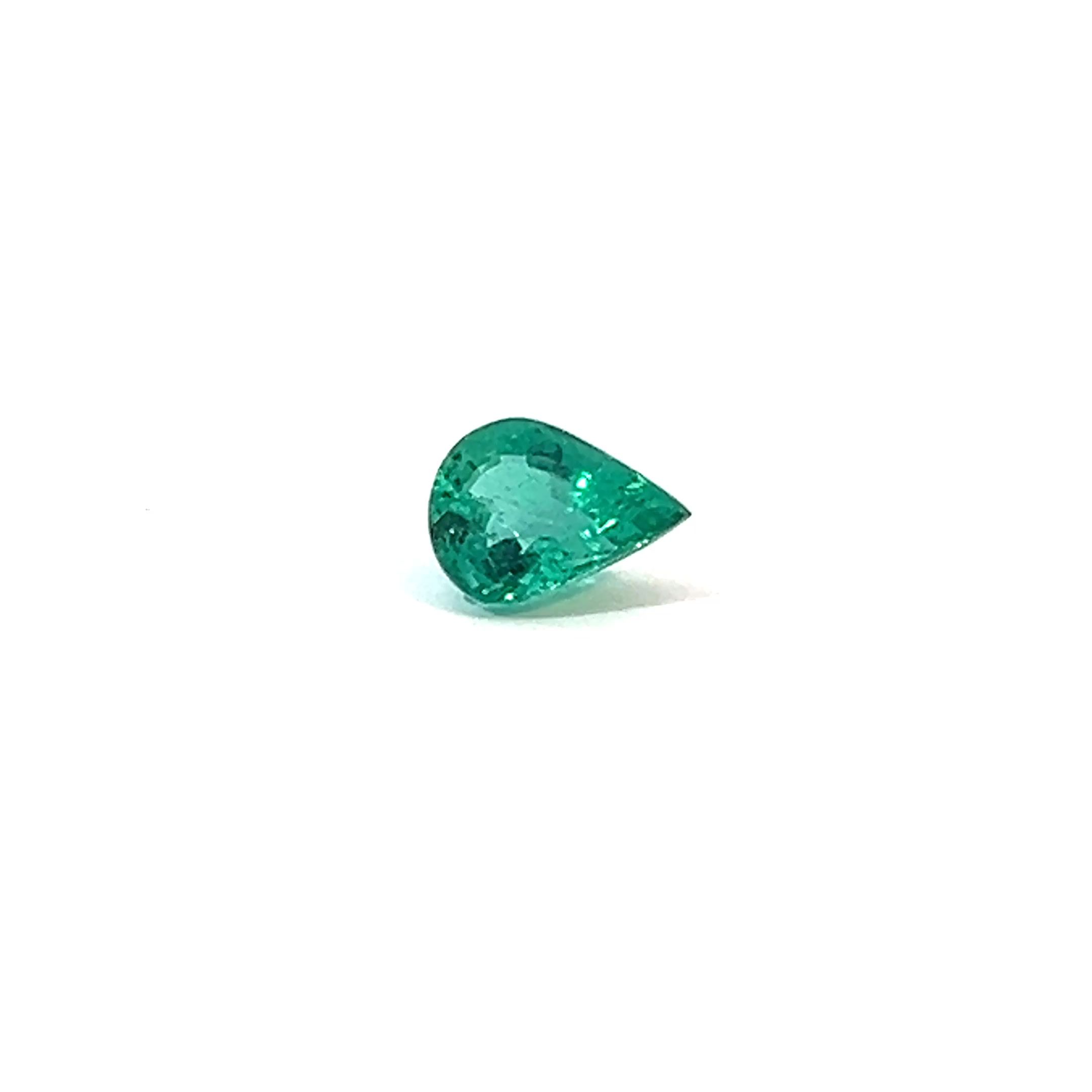 Szmaragd 1,07 ct, zielony, szlif gruszka