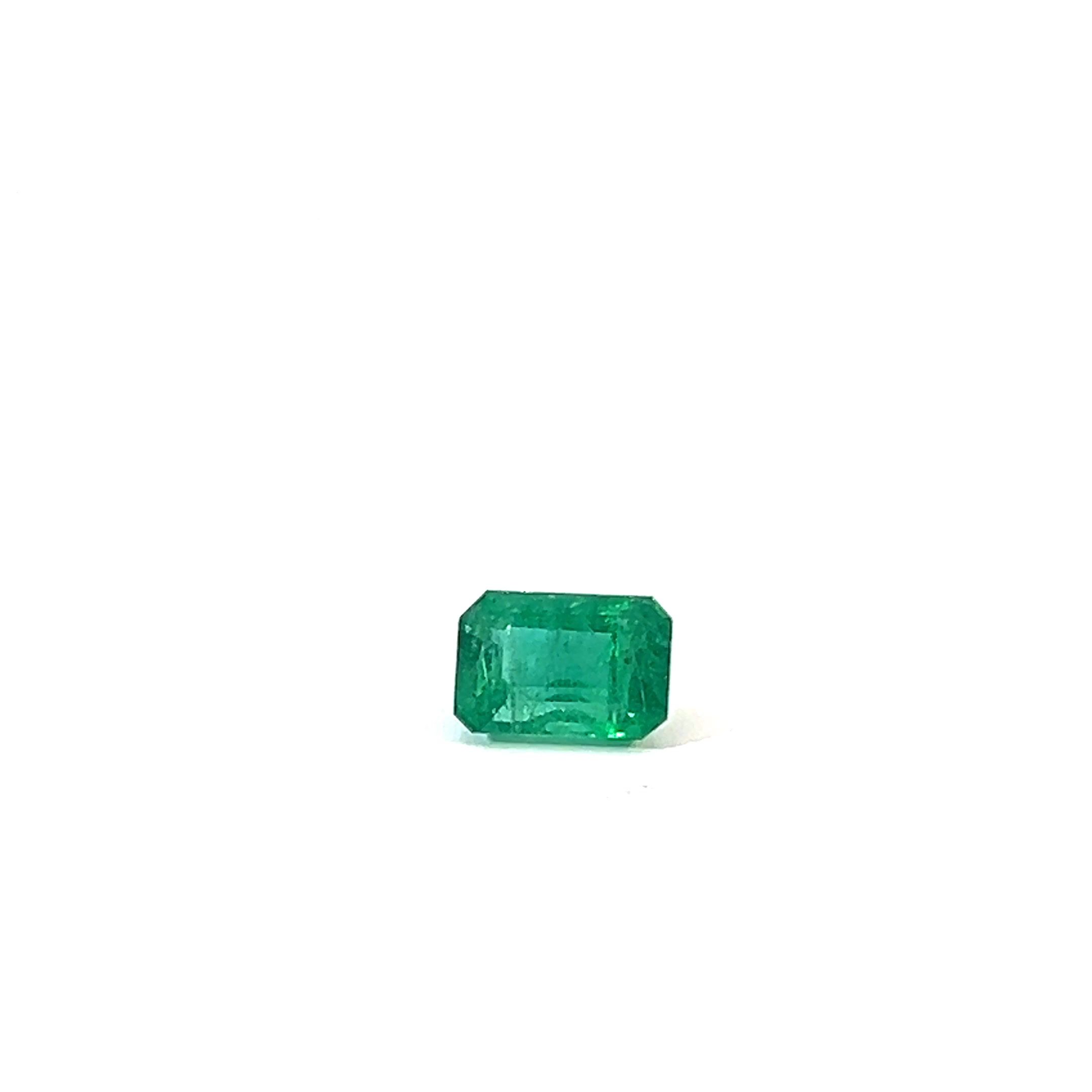 Szmaragd 1,30 ct, zielony, szlif szmaragdowy
