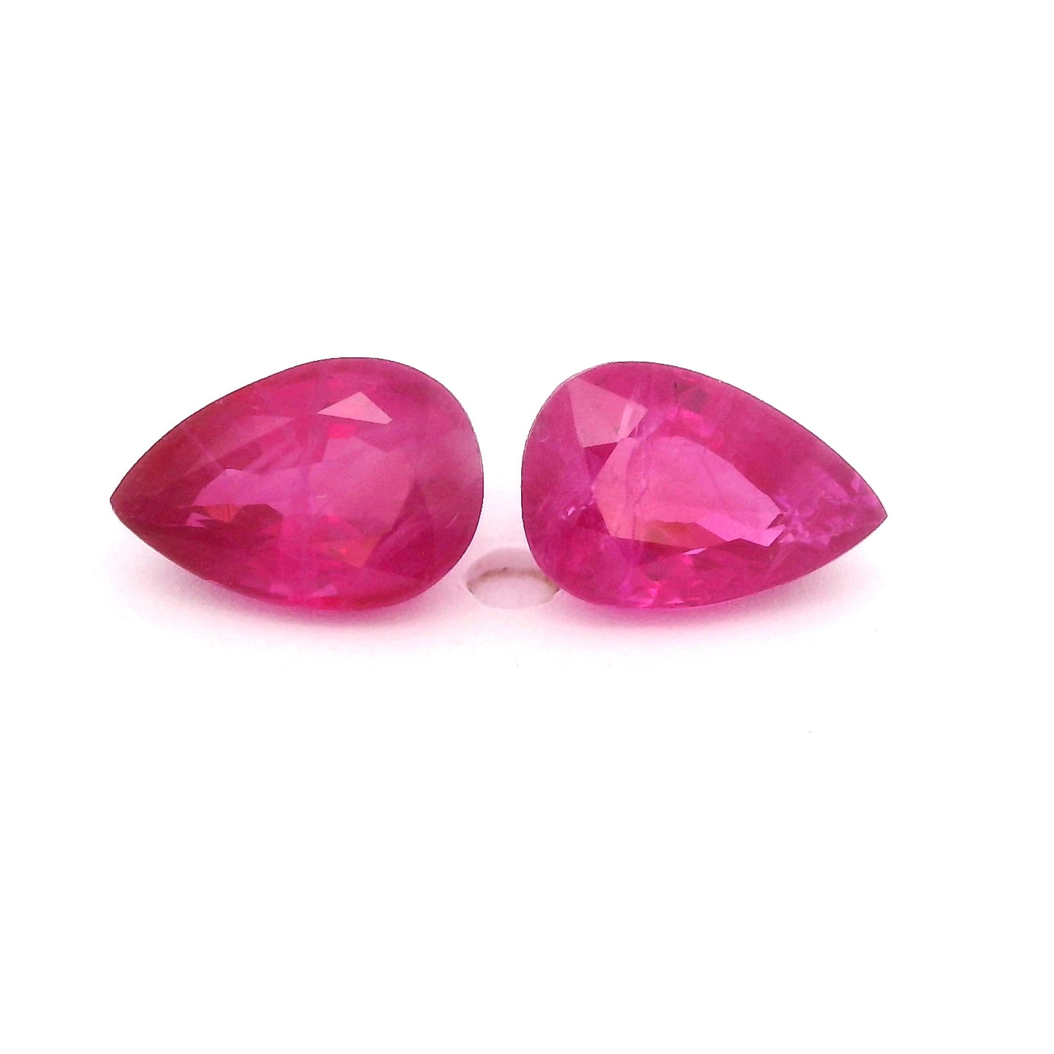 Rubin 1,26 ct, czerwony, szlif gruszka