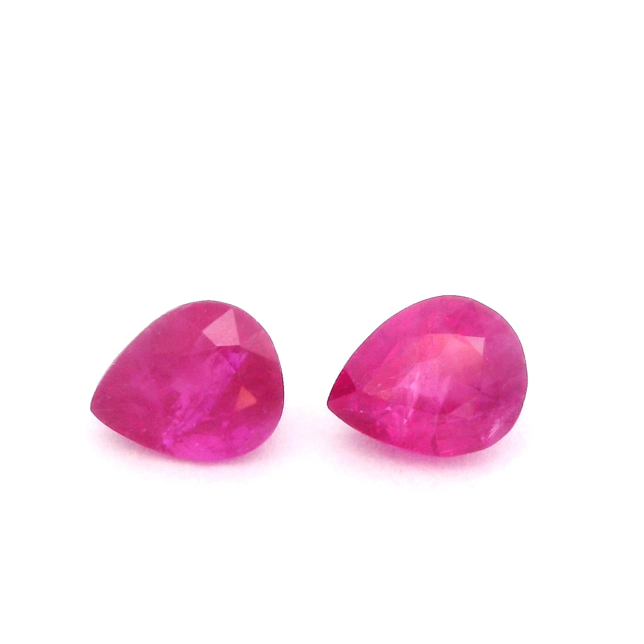 Rubin 1,00 ct, czerwony, szlif gruszka