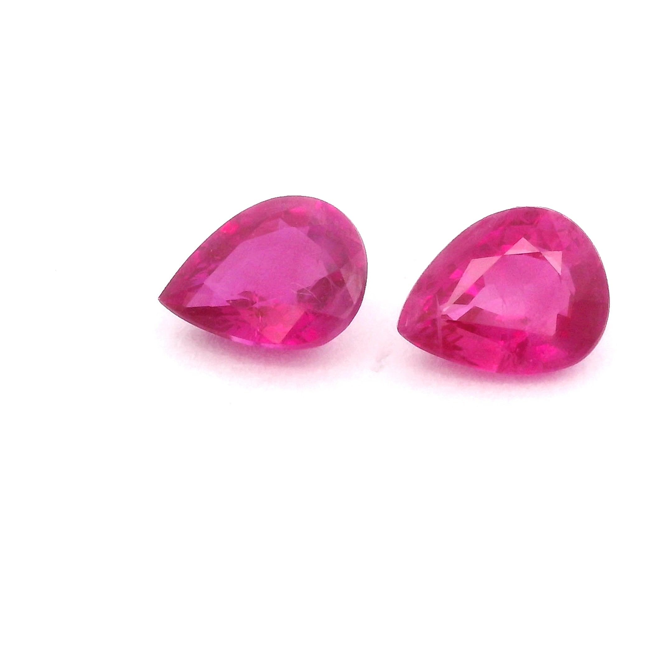 Rubin 1,04 ct, czerwony, szlif gruszka