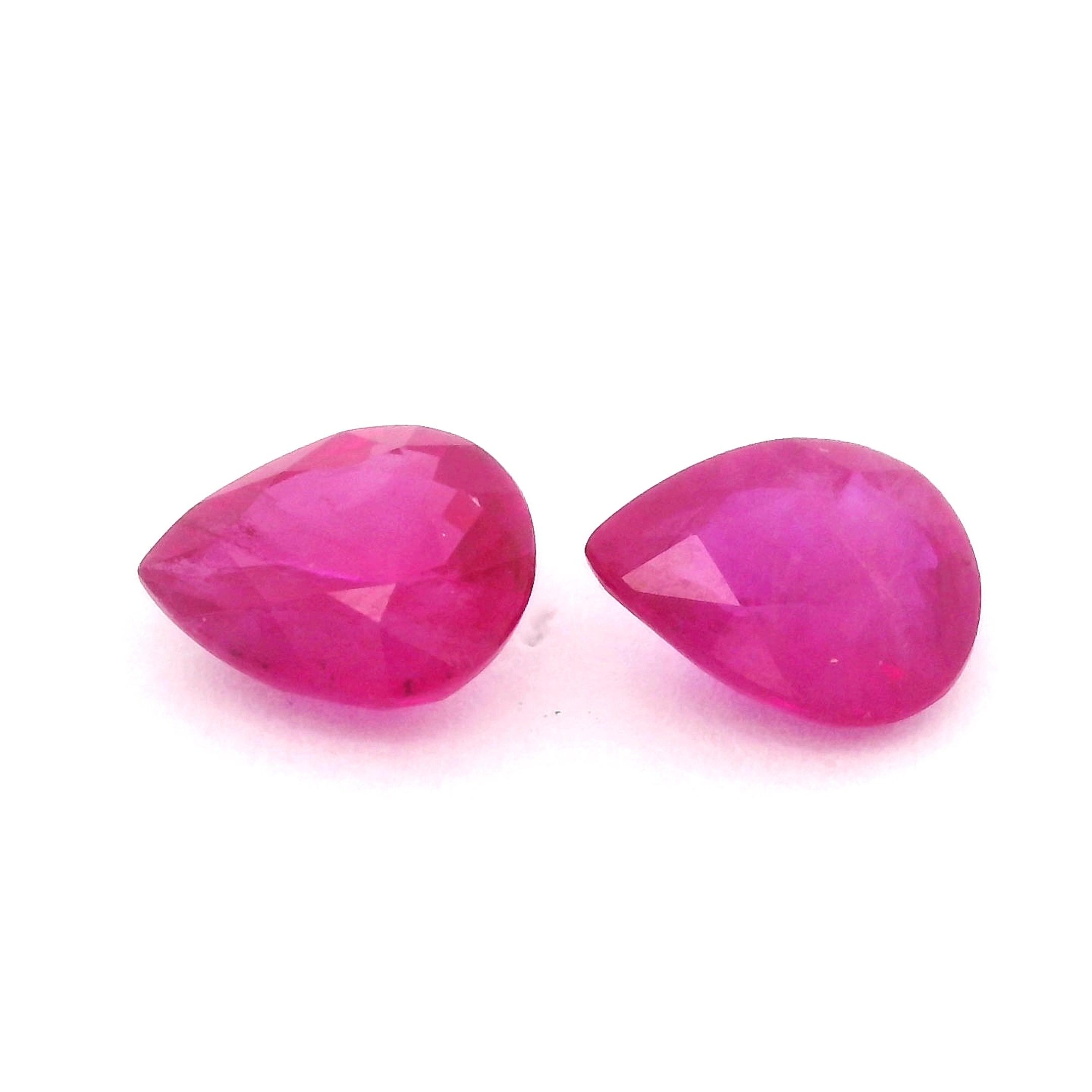 Rubin 1,36 ct, czerwony, szlif gruszka