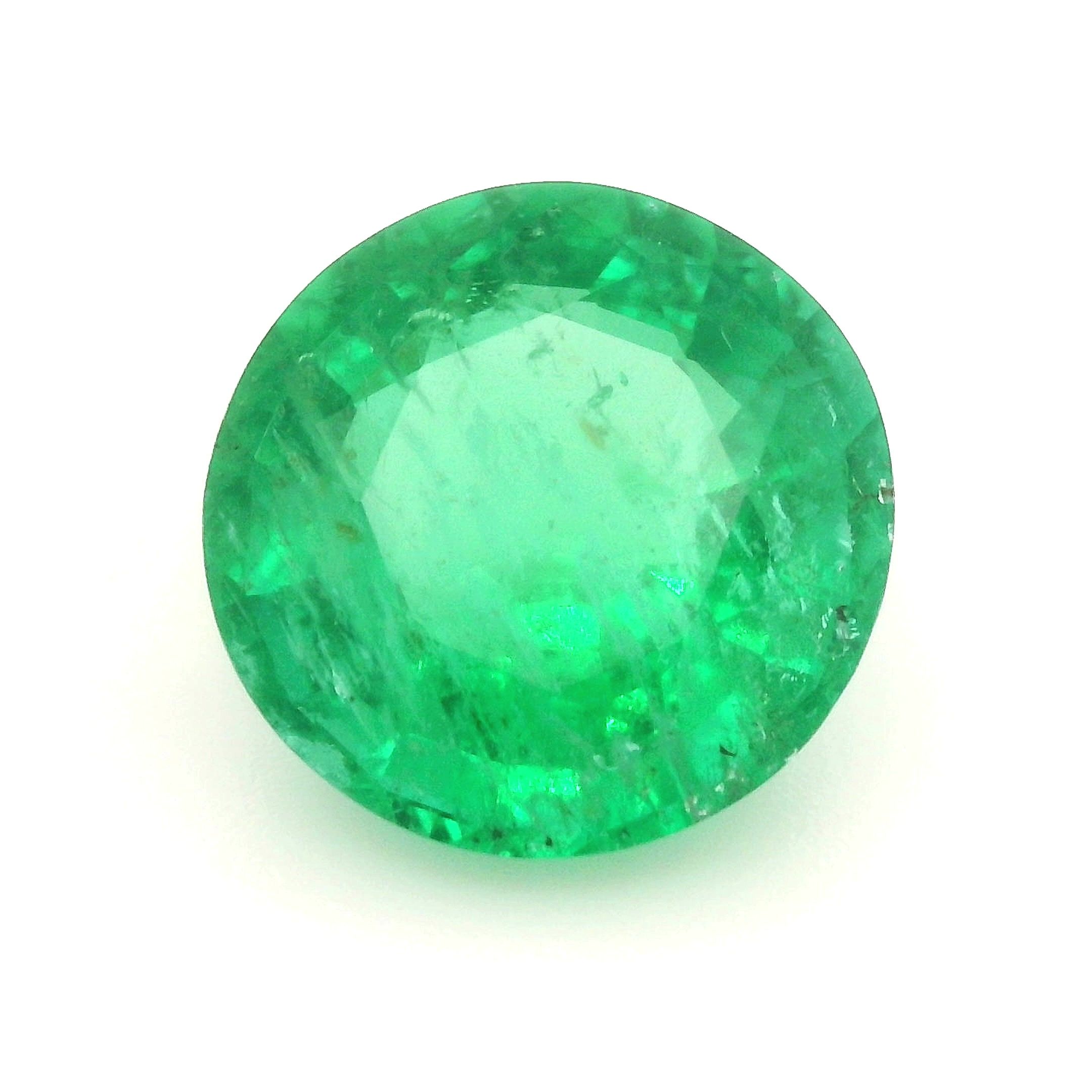 Szmaragd 3,32 ct, zielony, szlif okrągły