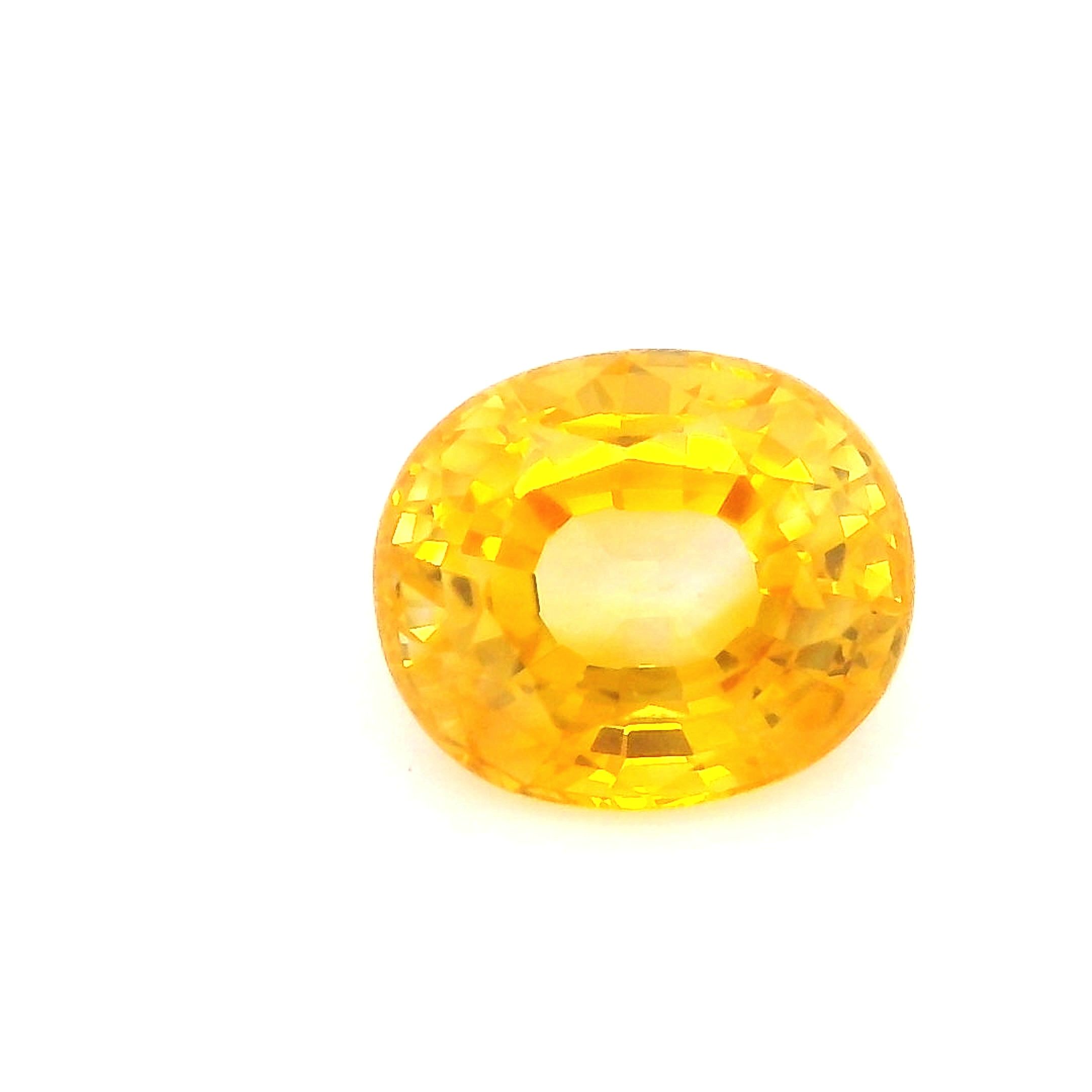 Szafir 1,19 ct, żółty, szlif owalny