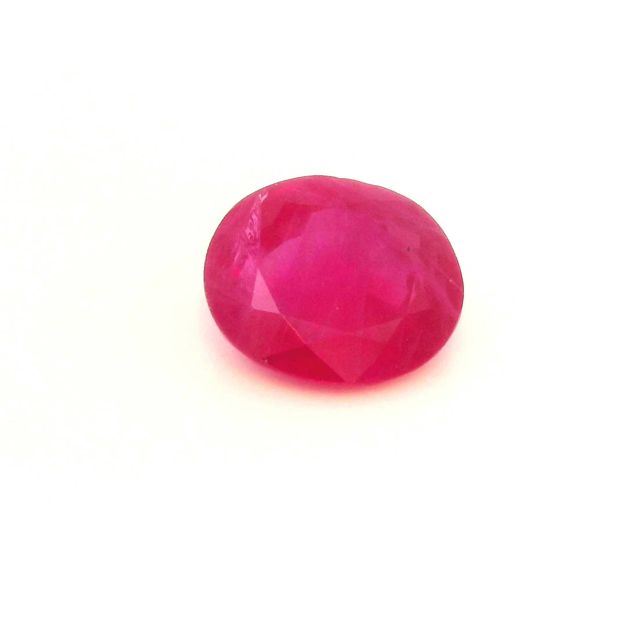Rubin 1,40 ct, czerwony, szlif owalny