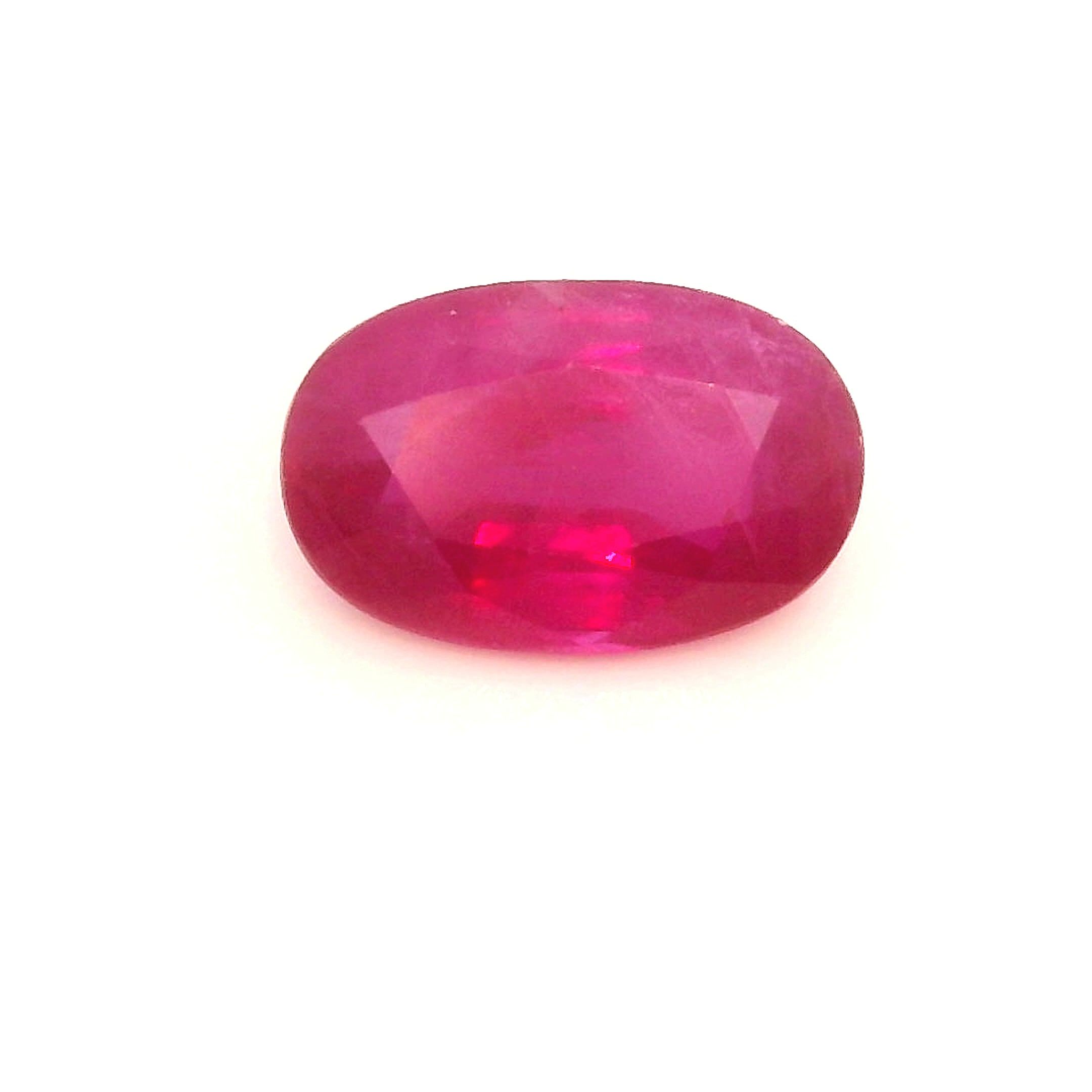 Rubin 1,58 ct, czerwony, szlif owalny