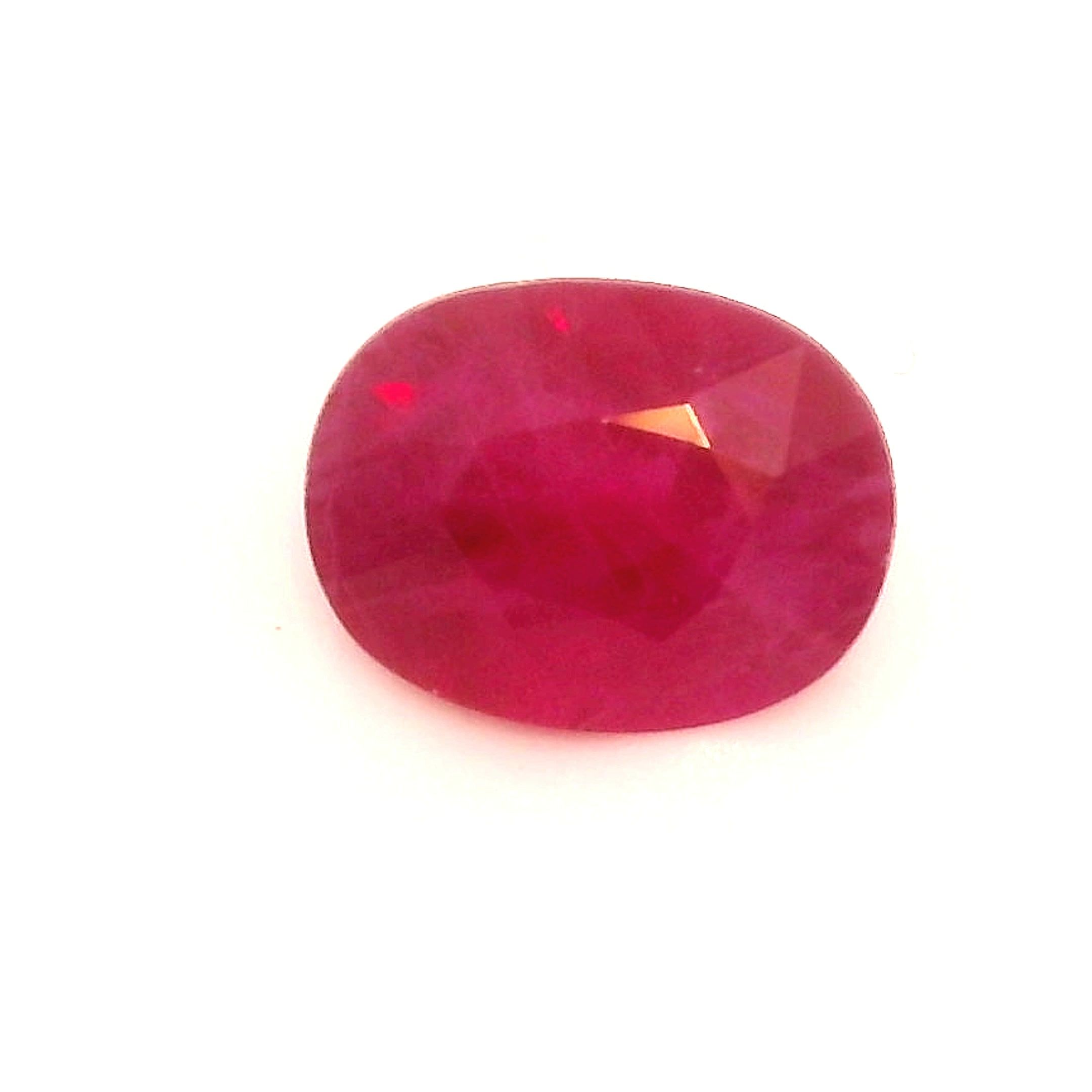 Rubin 1,44 ct, czerwony, szlif owalny