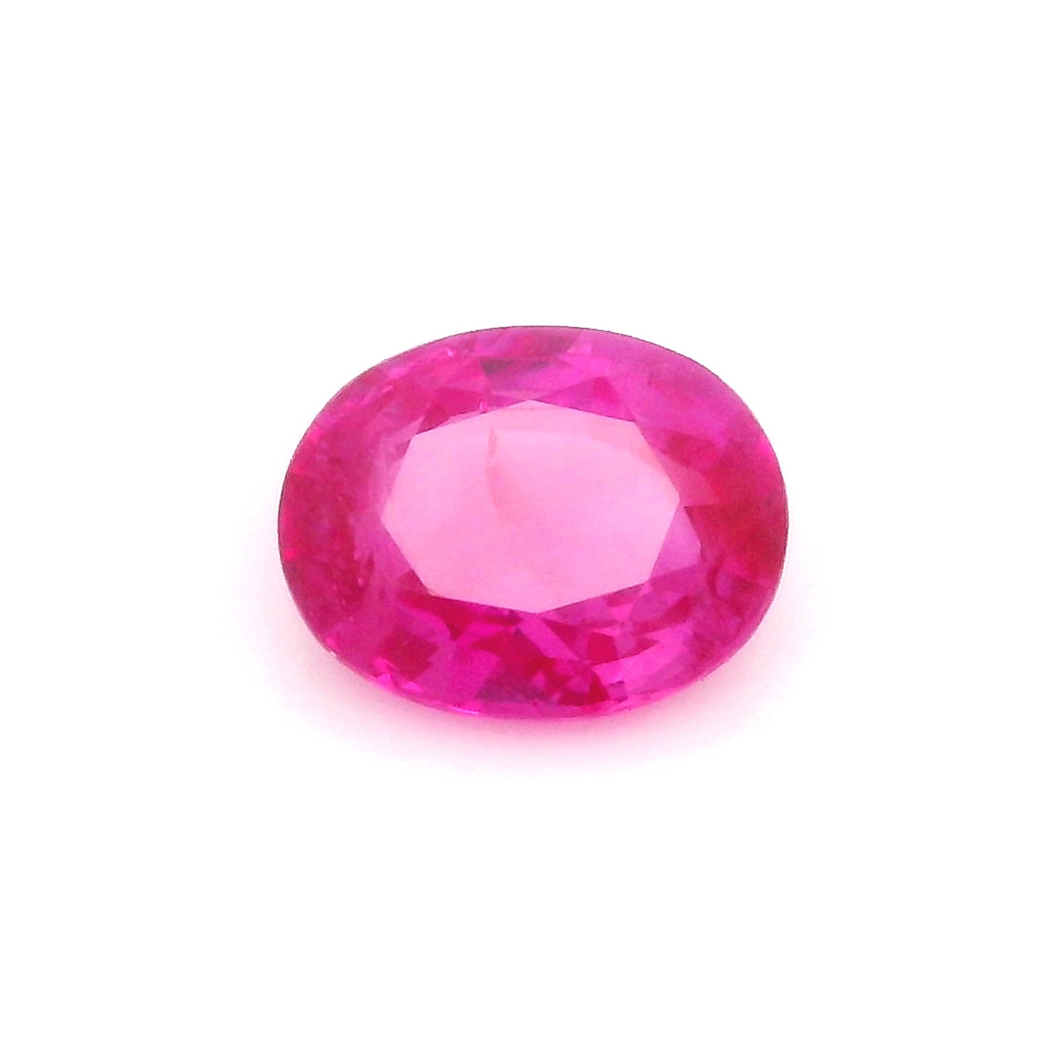Rubin 1,73 ct, różowy, szlif owalny