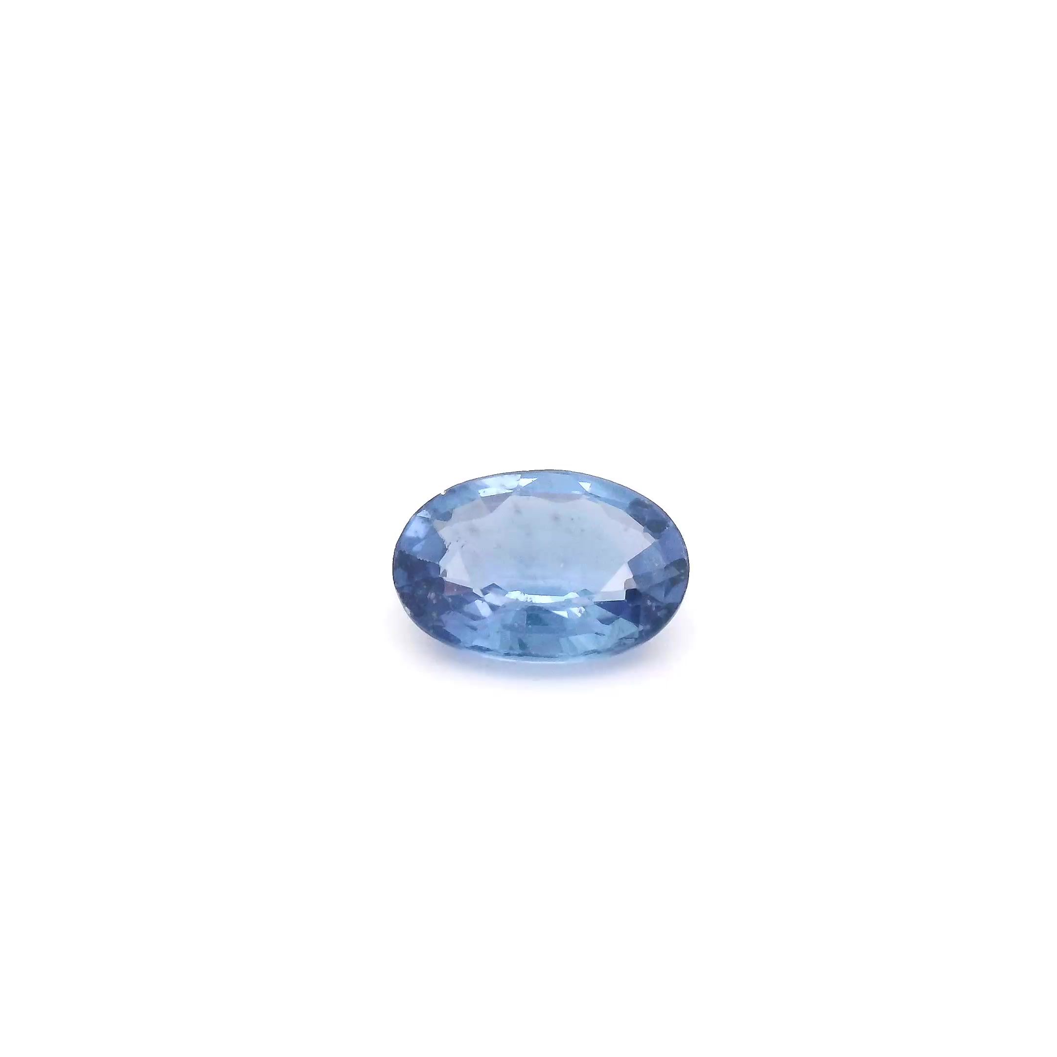 SAPPHIRE FACETED 0.88ct BLUE Medium Intense SI THAILAND HEATED