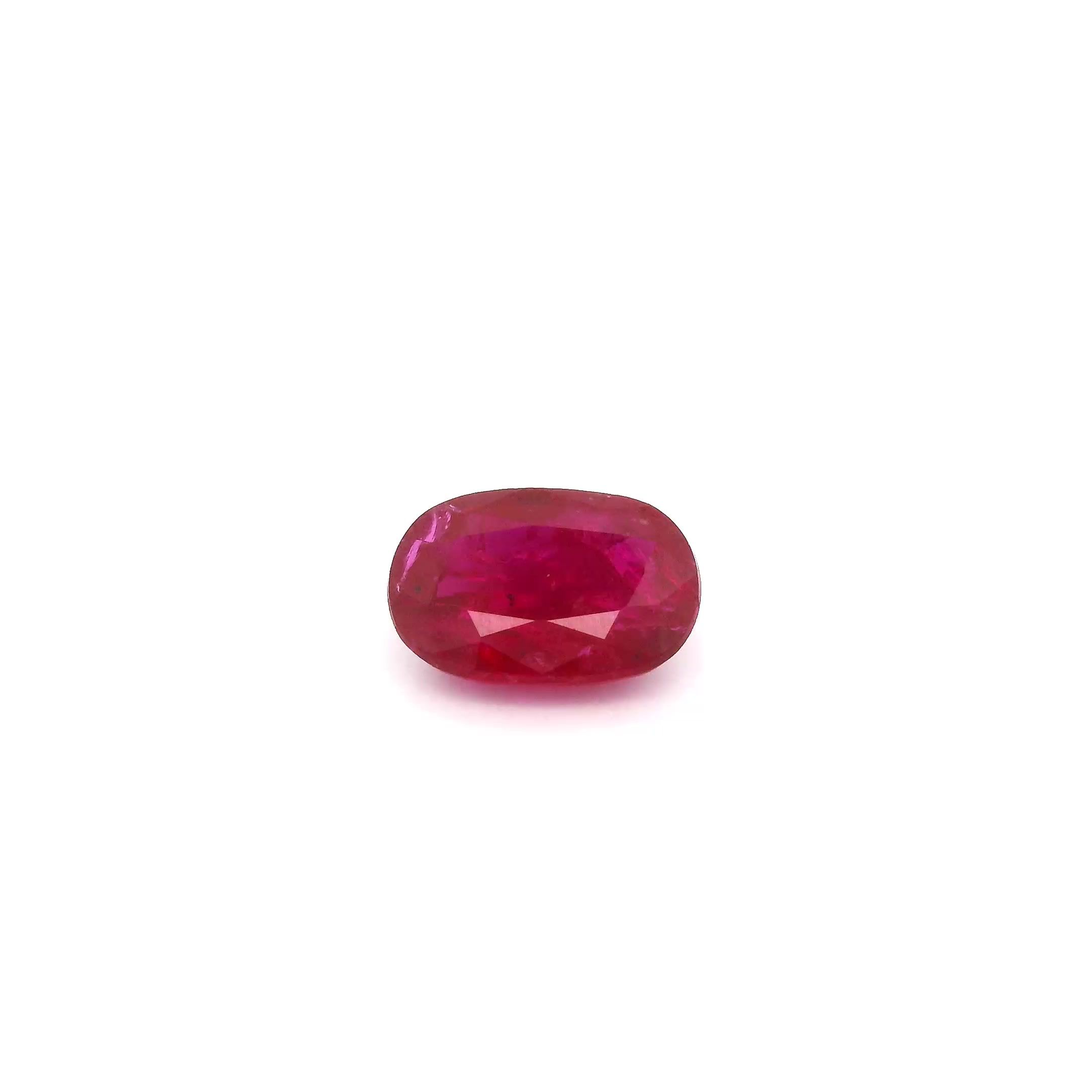 RUBY FACETED 1.04ct RED Medium Intense SI MOZAMBIQUE HEATED
