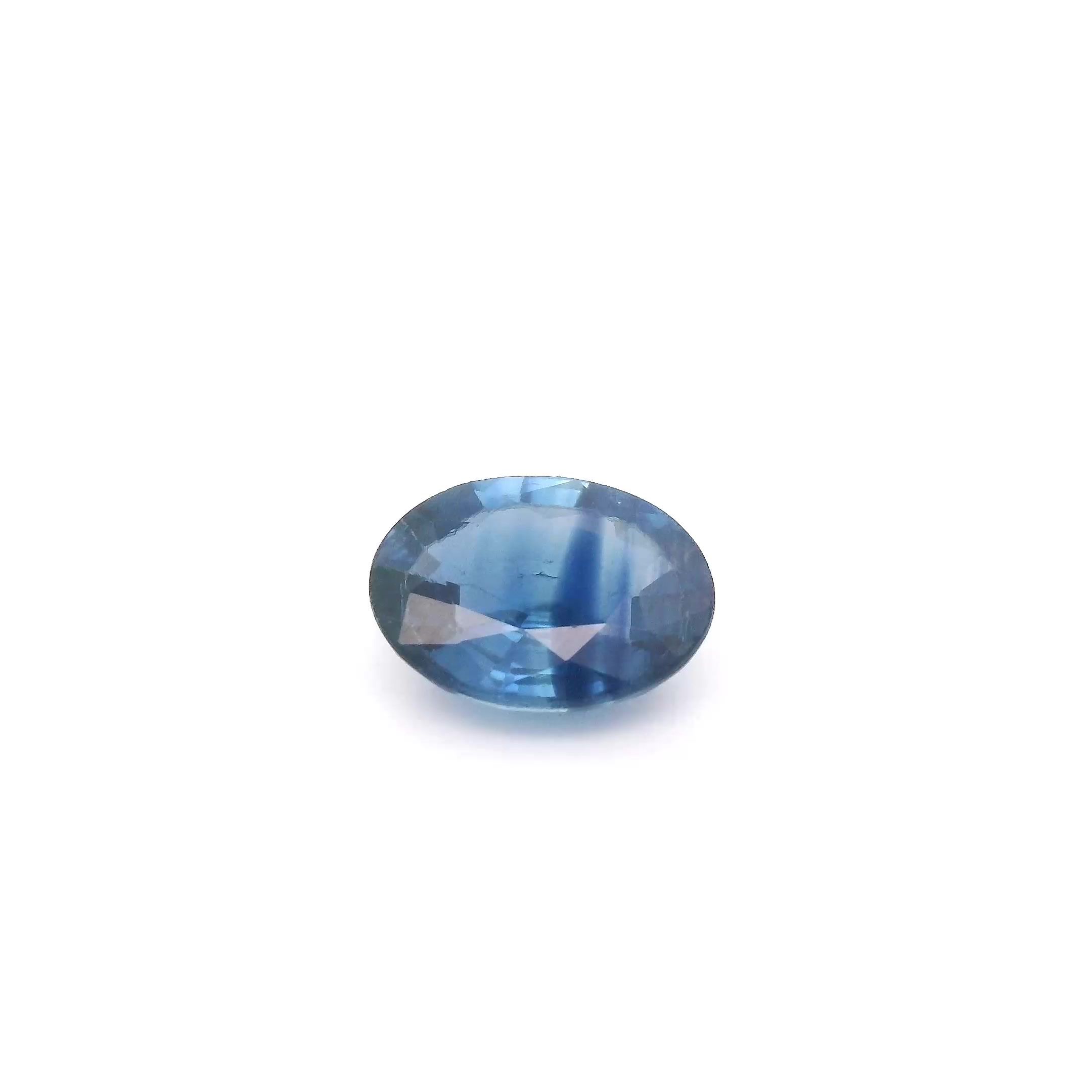 Szafir 1,37 ct, niebieski, szlif owalny