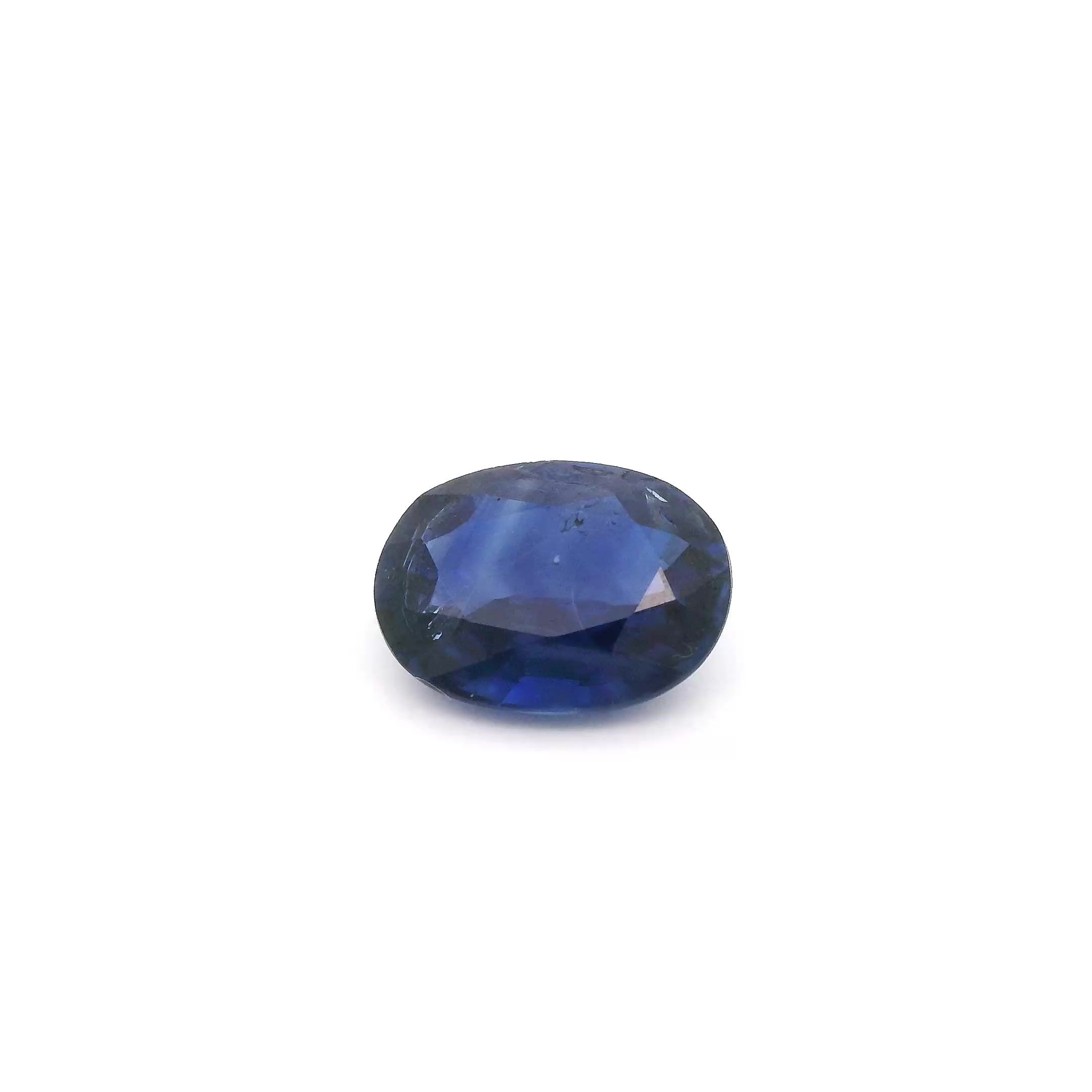 SAPPHIRE FACETED 1.64ct BLUE Medium Intense SI THAILAND HEATED