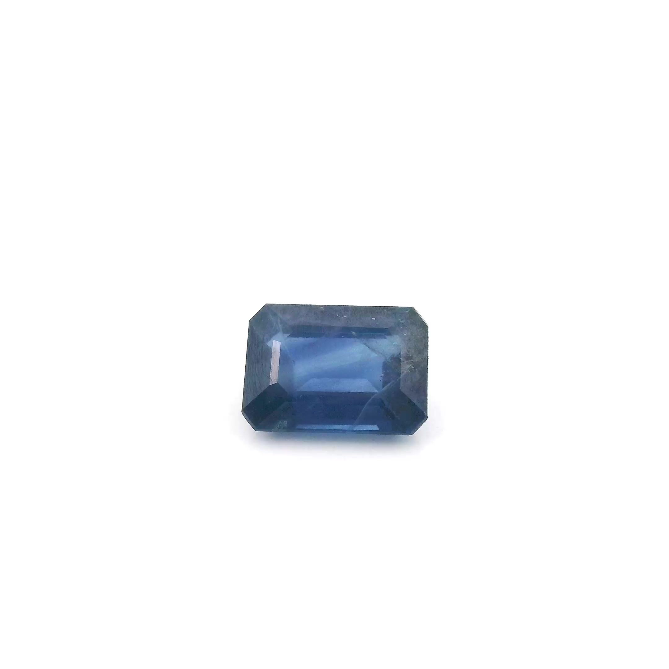 SAPPHIRE STEP 1.08ct BLUE Medium Intense SI THAILAND HEATED