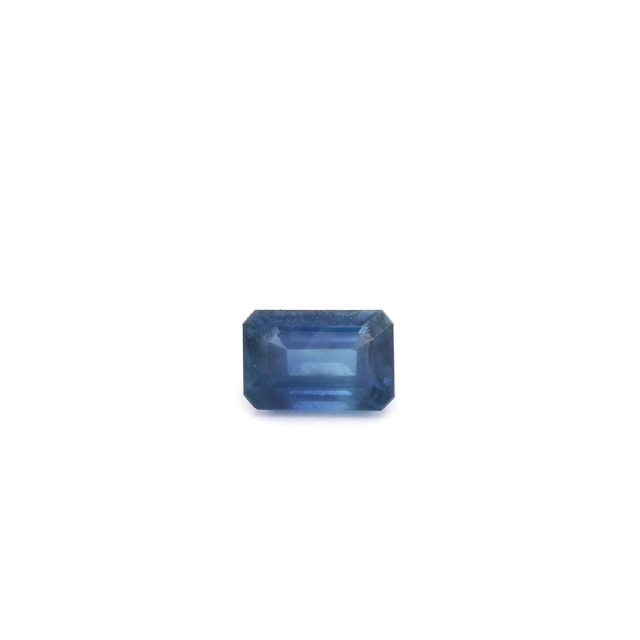 SAPPHIRE STEP 0.75ct BLUE Medium Intense SI THAILAND HEATED