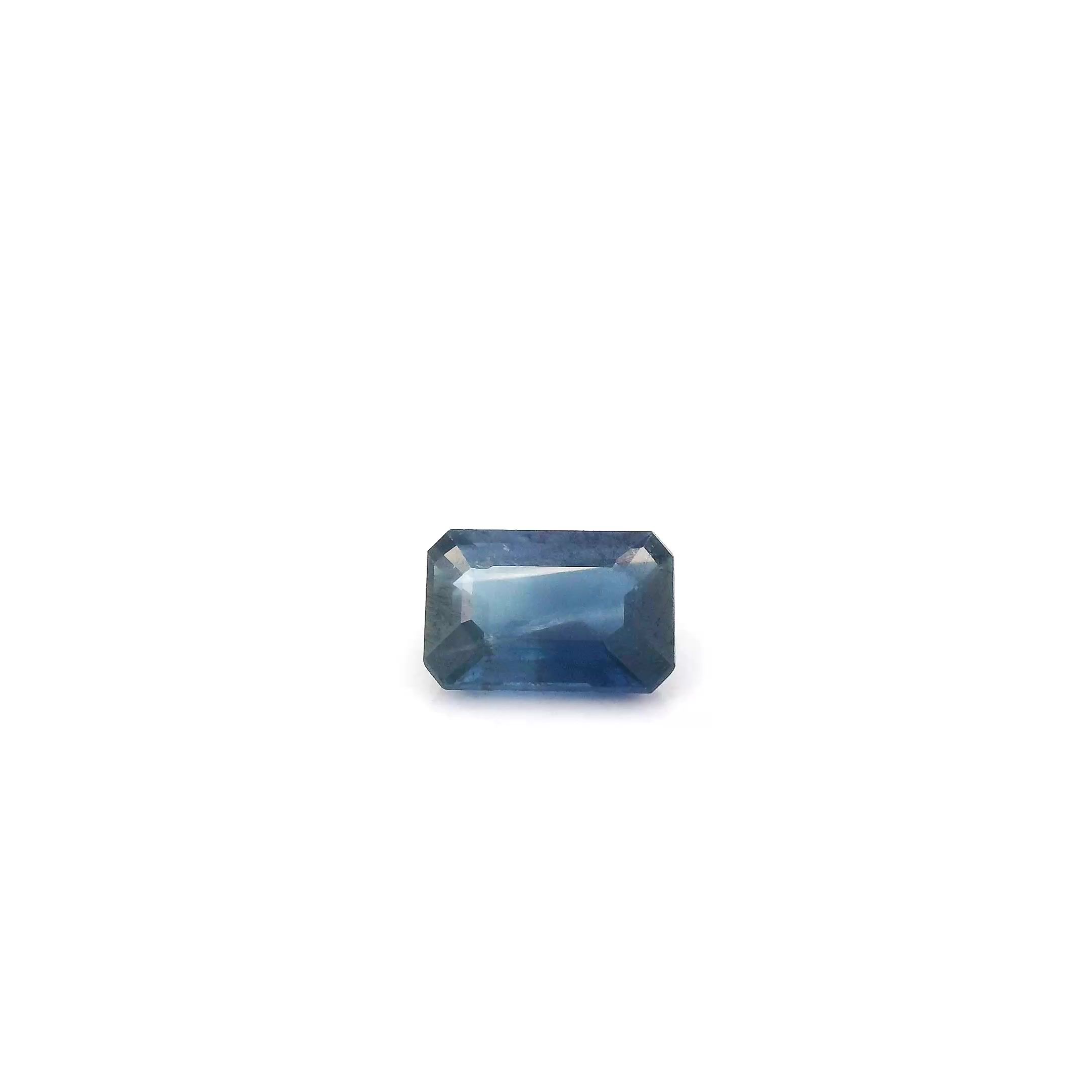 SAPPHIRE STEP 0.53ct BLUE Medium Intense SI THAILAND HEATED