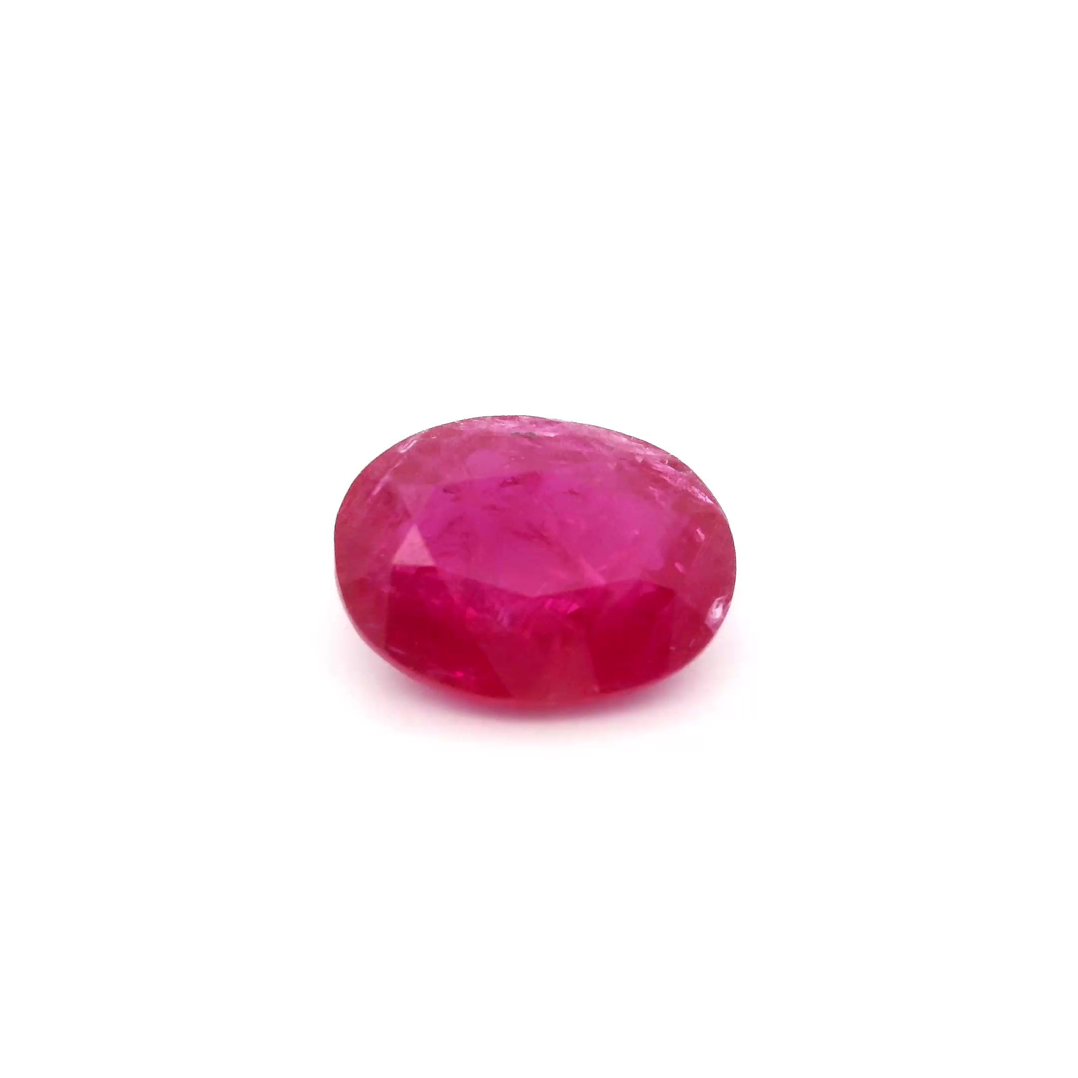 RUBY FACETED 2.66ct RED Intense MI MOZAMBIQUE HEATED