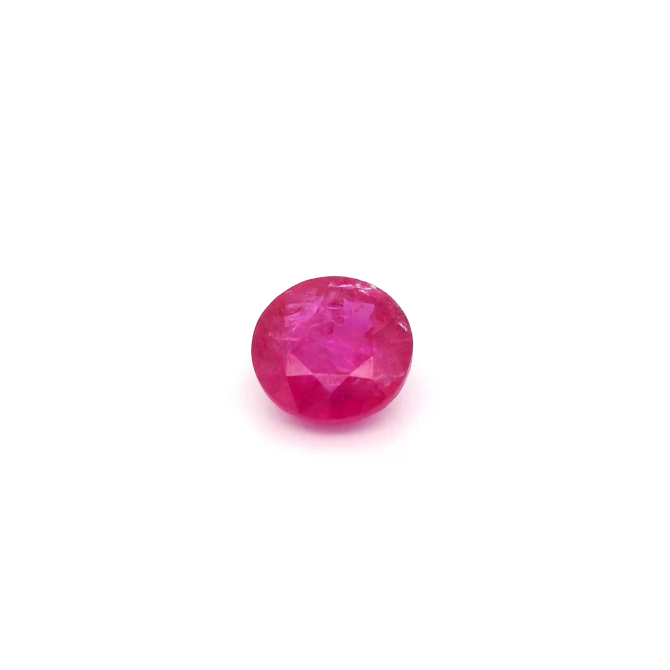 Rubin 1,04 ct, czerwony, szlif okrągły