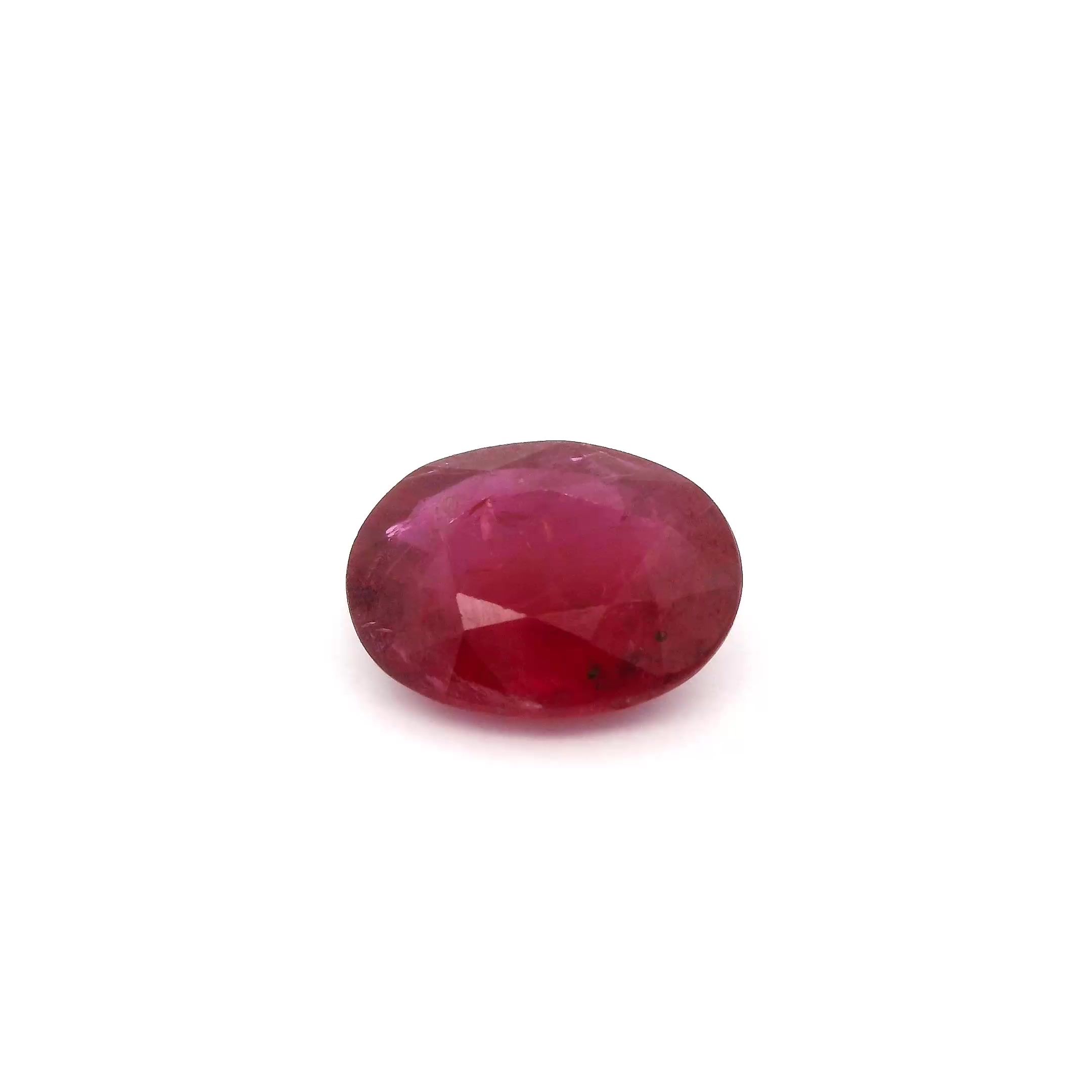 Rubin 2,06 ct, czerwony, szlif owalny