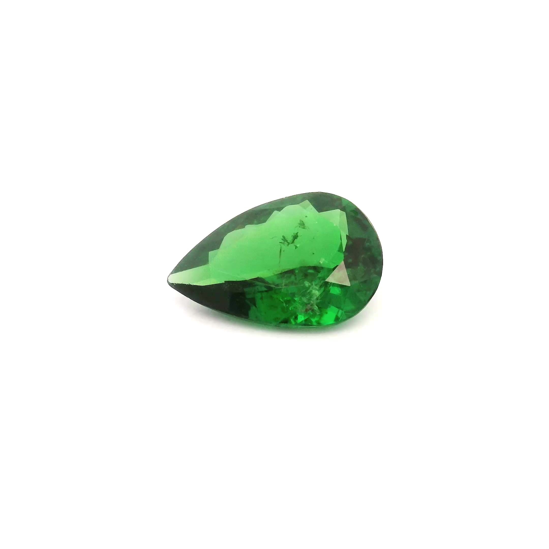 GARNET FACETED 1.41ct GREEN Deep green SI KENYA NONE