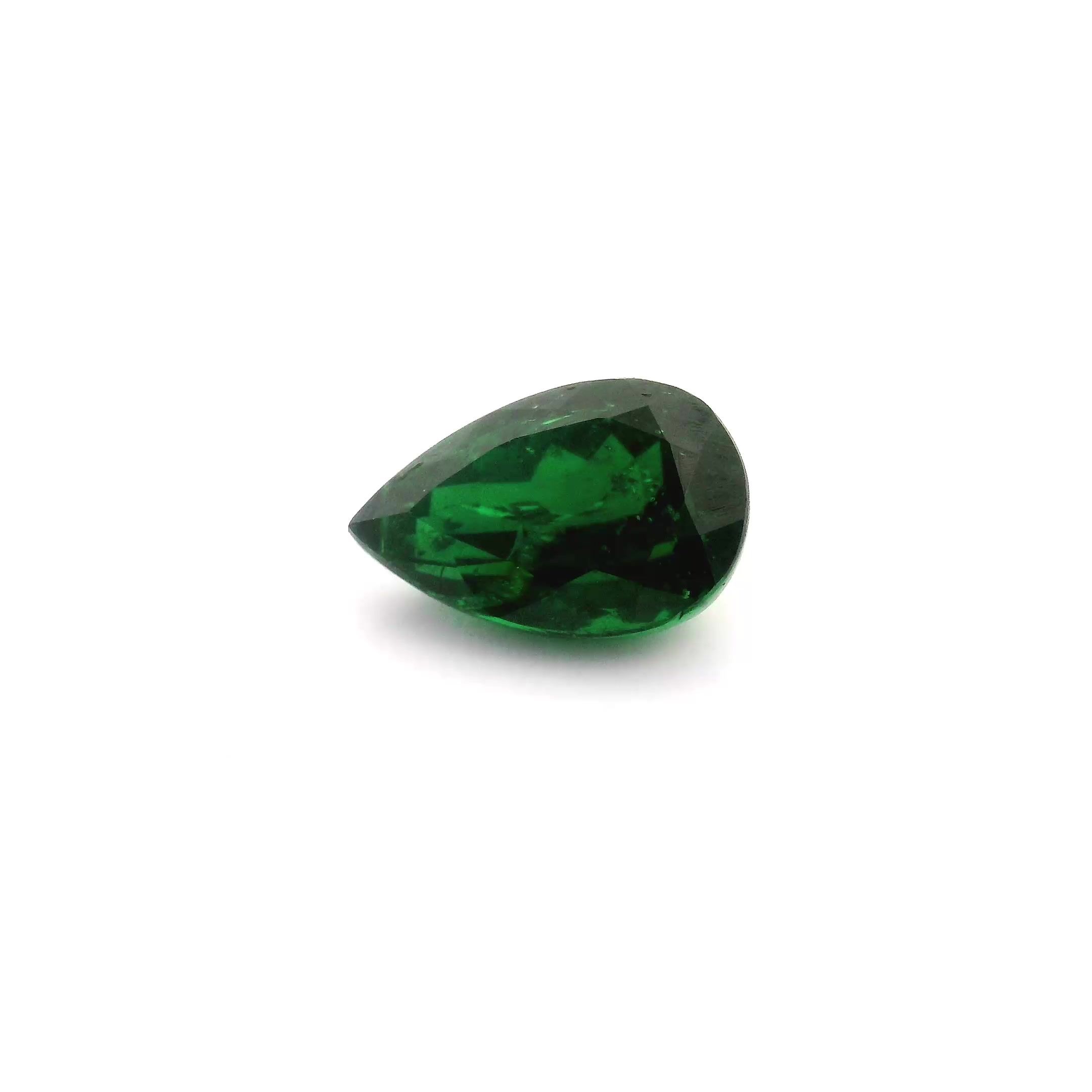 Granat 1,85 ct, zielony, szlif gruszka