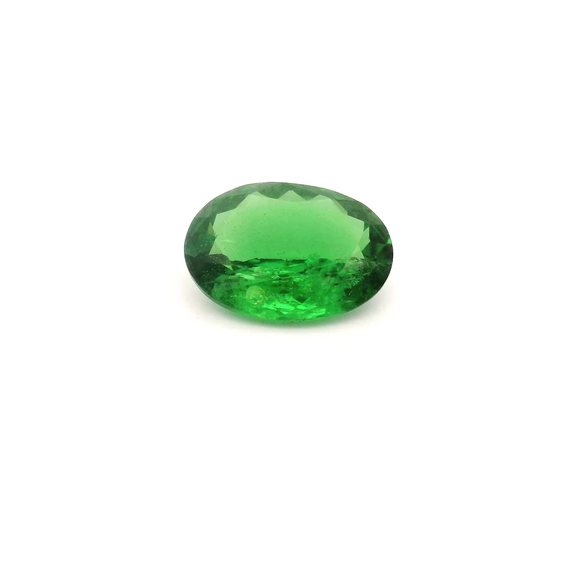 GARNET FACETED 1.54ct GREEN Deep Green SI KENYA NONE