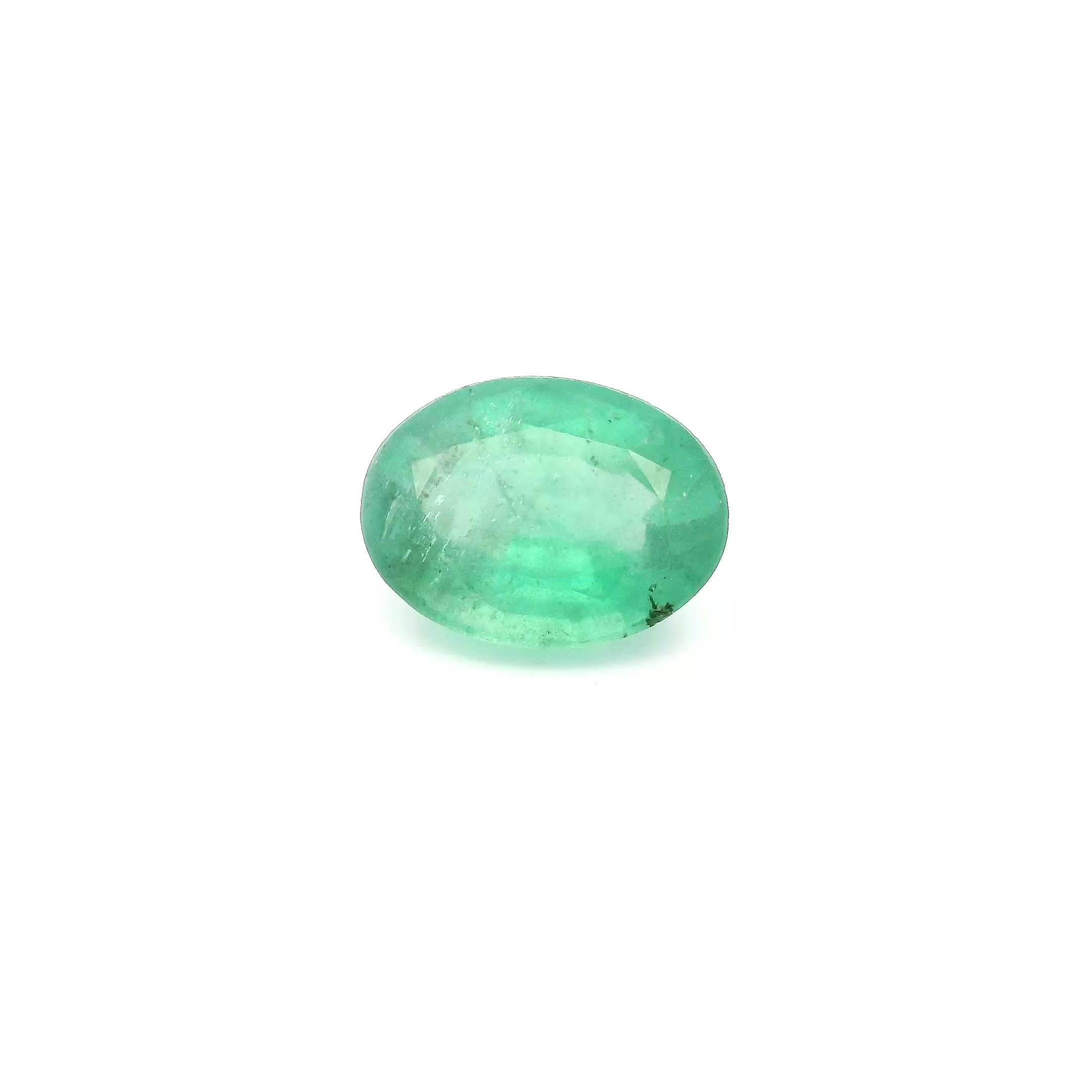 Szmaragd 1,24 ct, zielony, szlif owalny