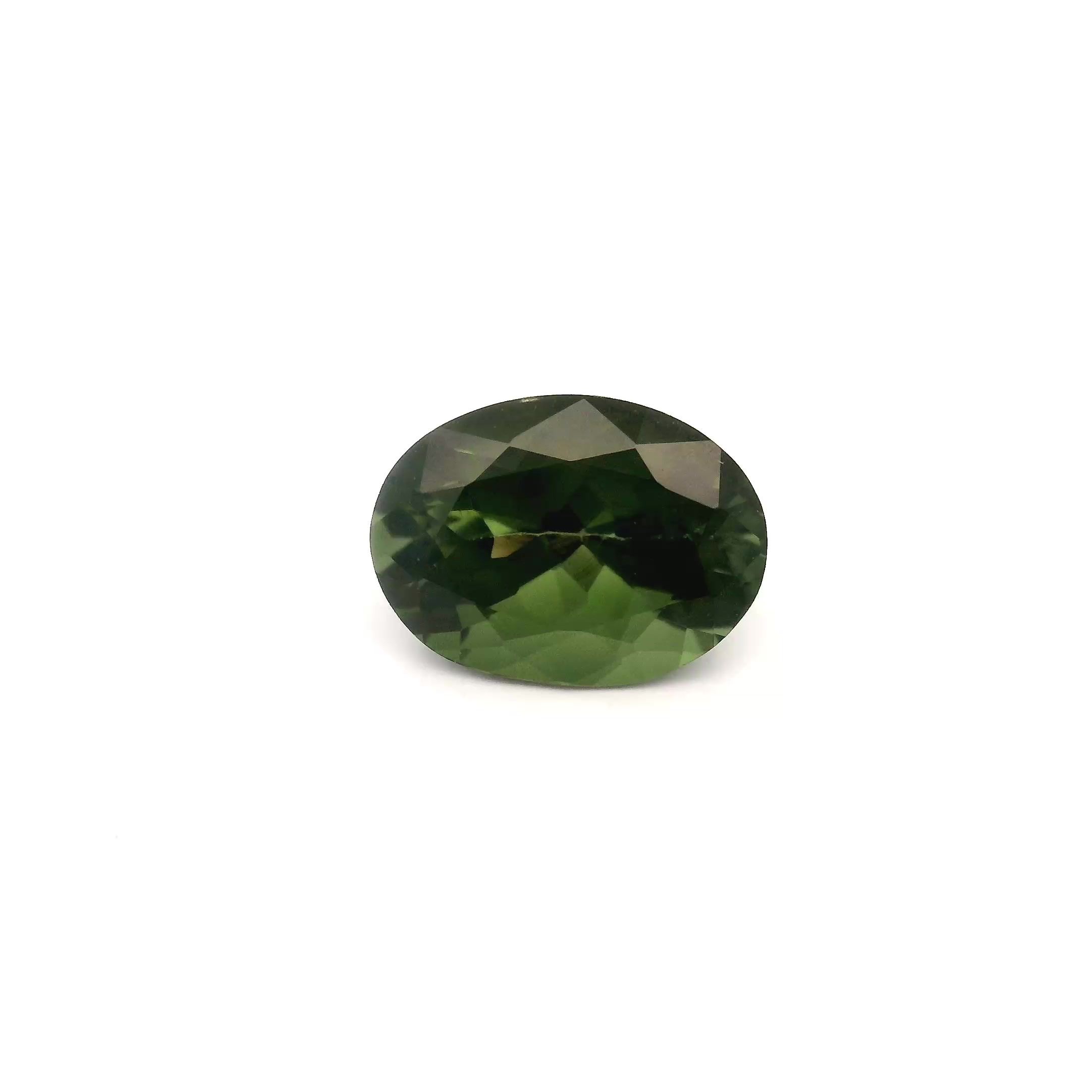 Turmalin 1,75 ct, zielony, szlif owalny