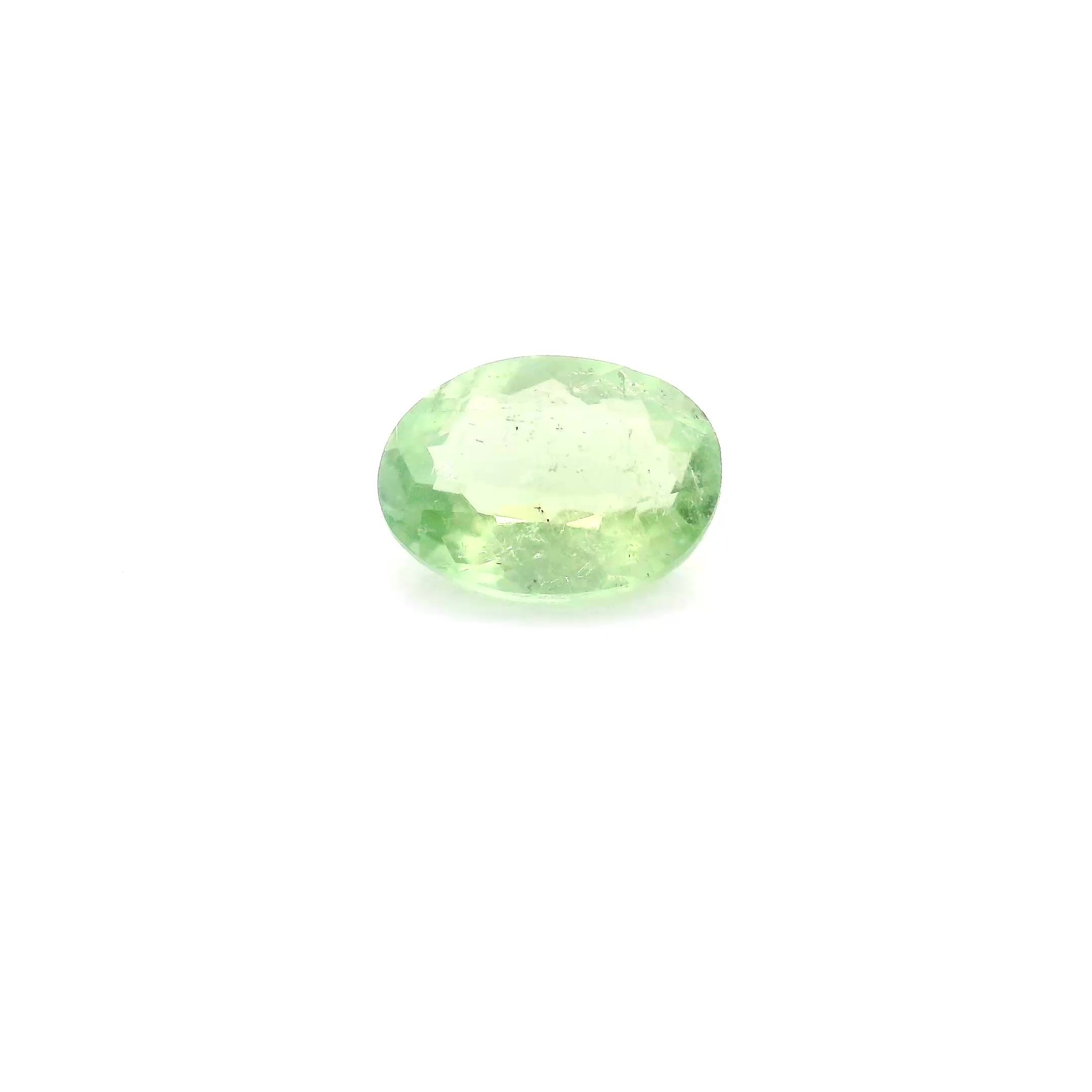 Turmalin 1,13 ct, zielony, szlif owalny