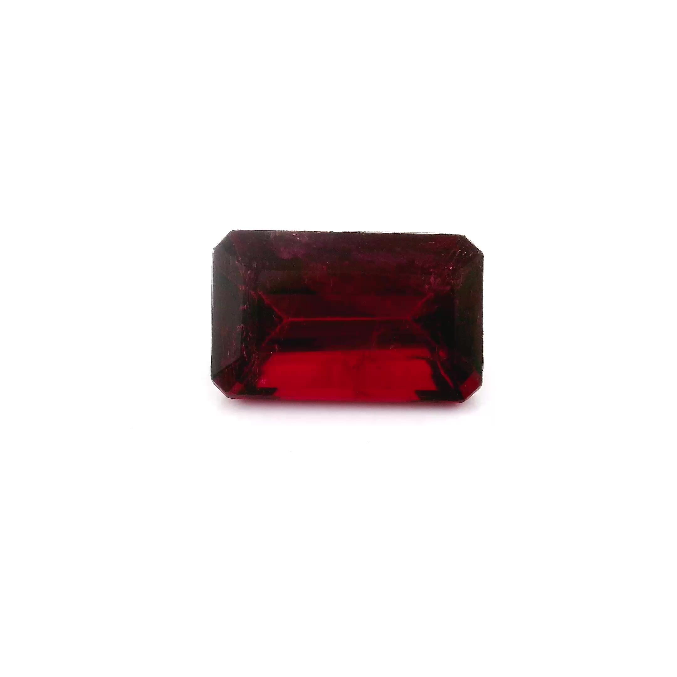 TOURMALINE STEP 1.85ct RED Intense SI MOZAMBIQUE NONE
