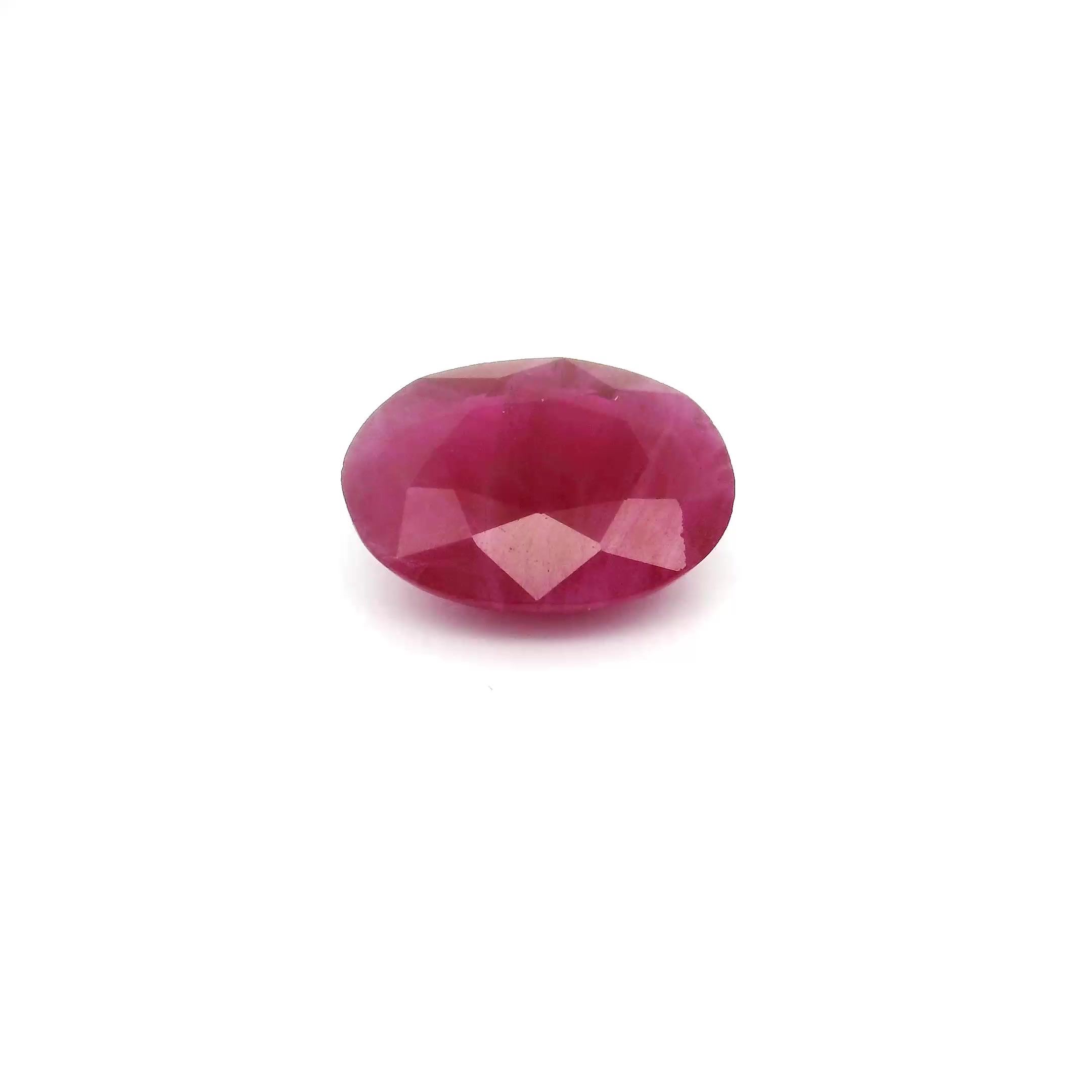 Rubin 1,90 ct, czerwony, szlif owalny