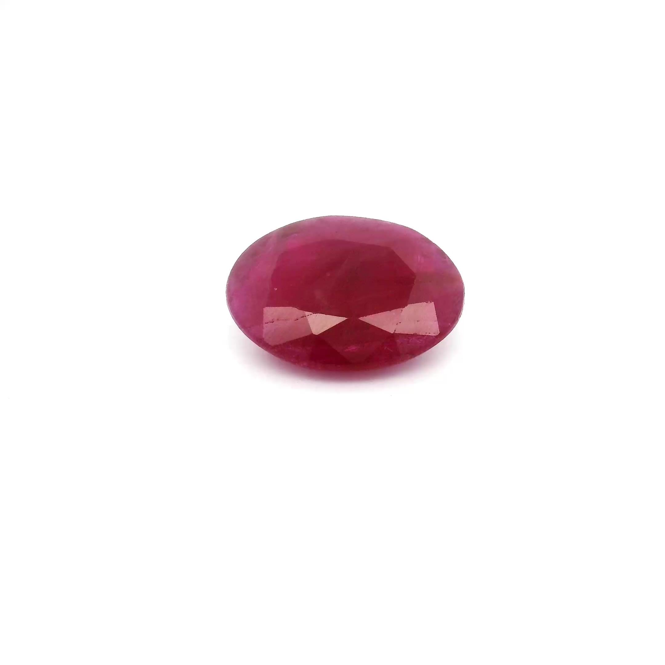 Rubin 1,63 ct, czerwony, szlif owalny