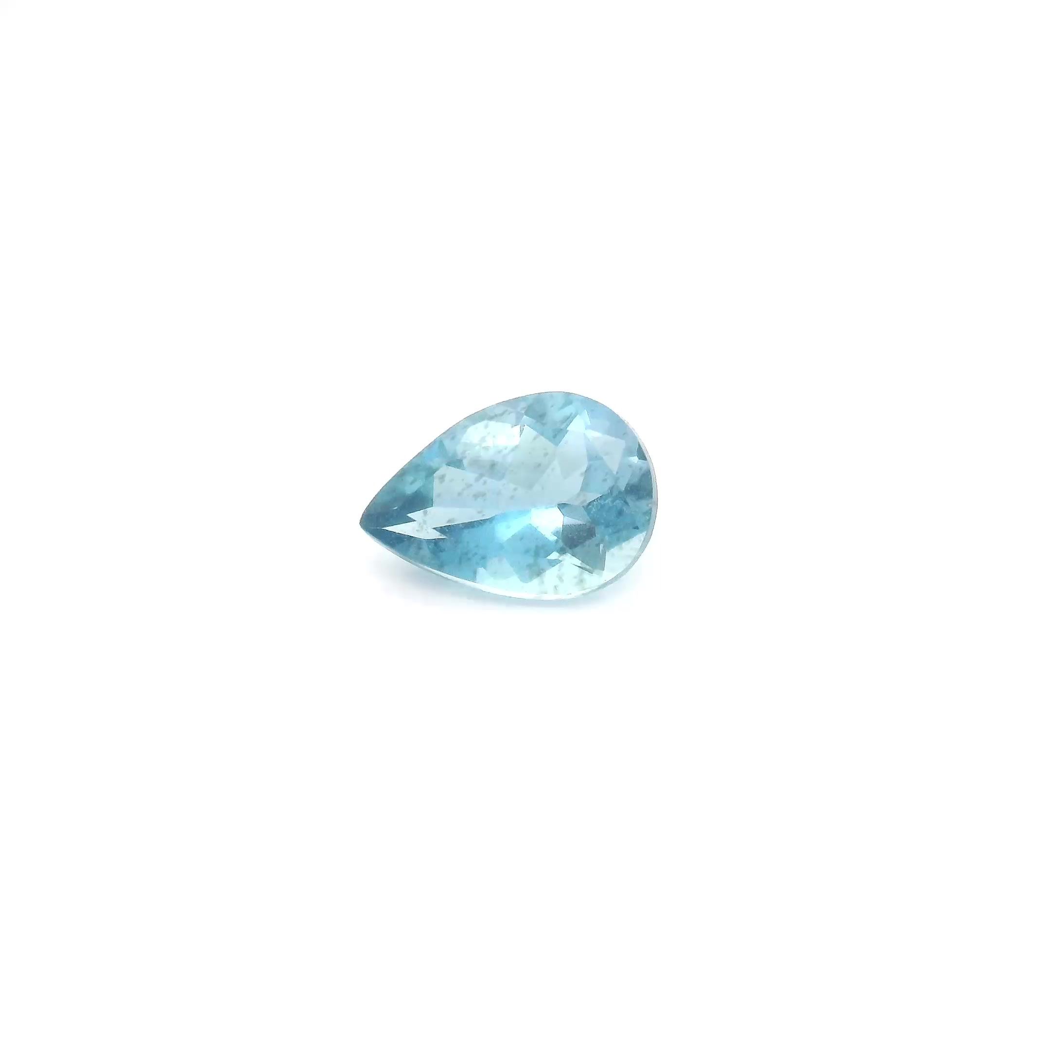 AQUAMARINE FACETED 0.59ct BLUE Medium EC BRAZIL HEATED