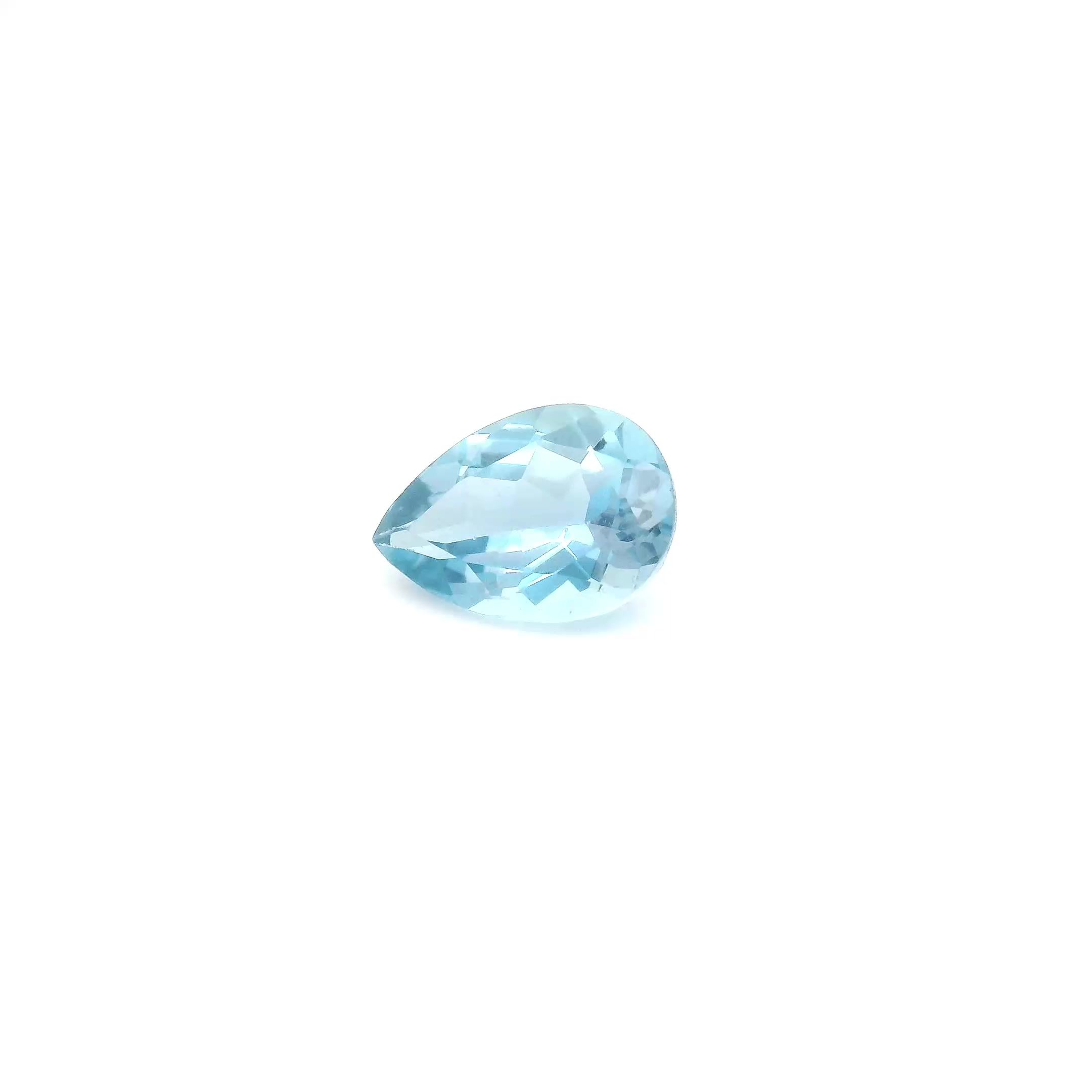 AQUAMARINE FACETED 0.62ct BLUE Medium EC BRAZIL HEATED