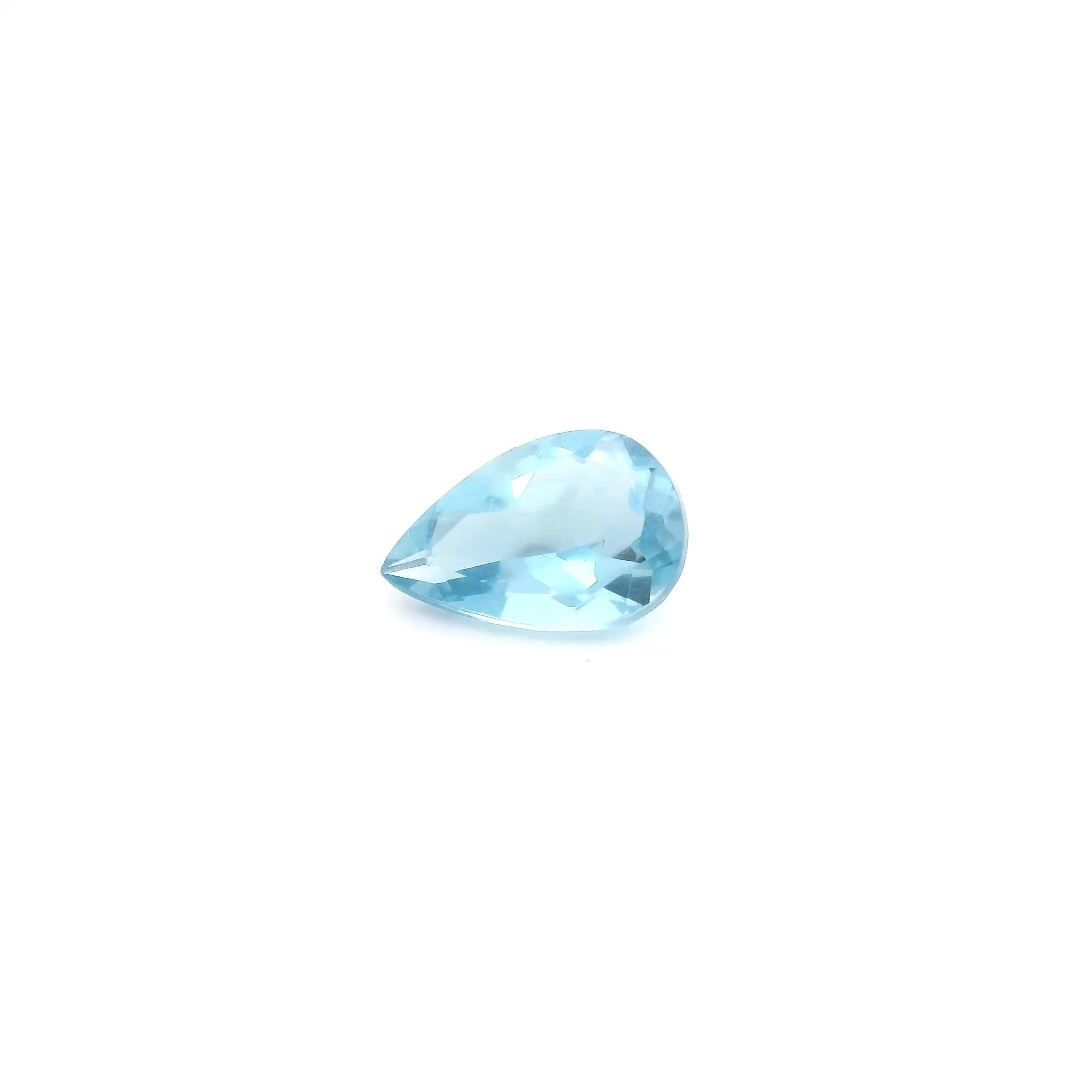 AQUAMARINE FACETED 0.48ct BLUE Medium EC BRAZIL HEATED