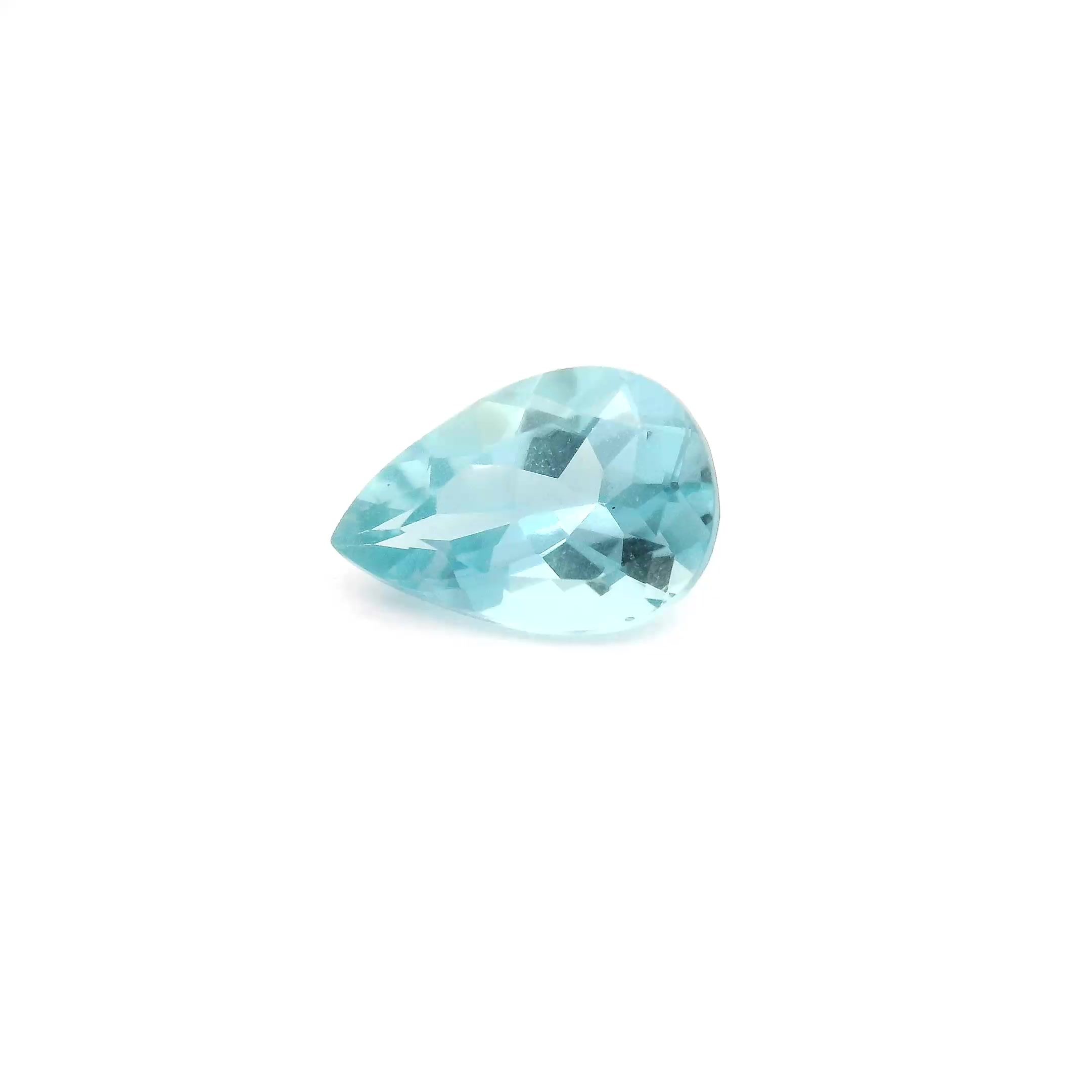 AQUAMARINE FACETED 1.11ct BLUE Medium EC BRAZIL HEATED